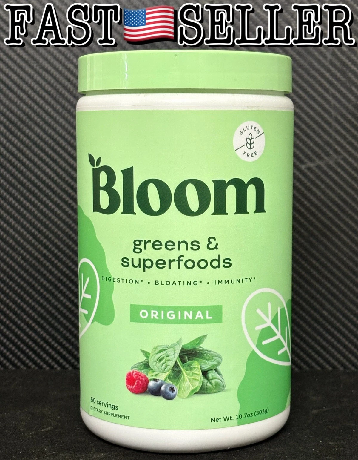 Bloom Nutrition Greens & Superfoods Powder 60-Servings 10.7oz (303g) Exp: 05/25