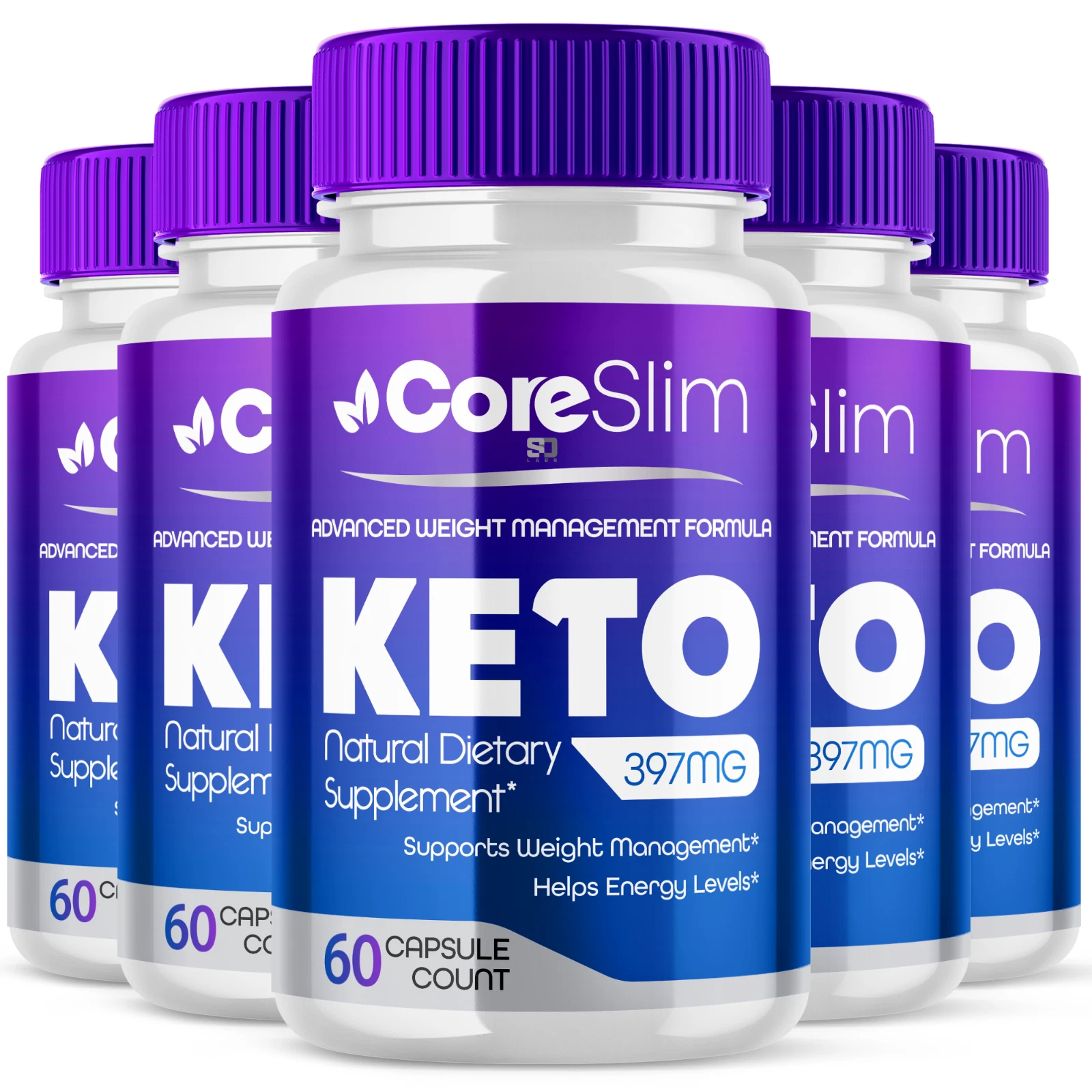 (5 Pack) Core Slim Advanced Keto Formula, Core Slim Keto Support (300 Capsules)