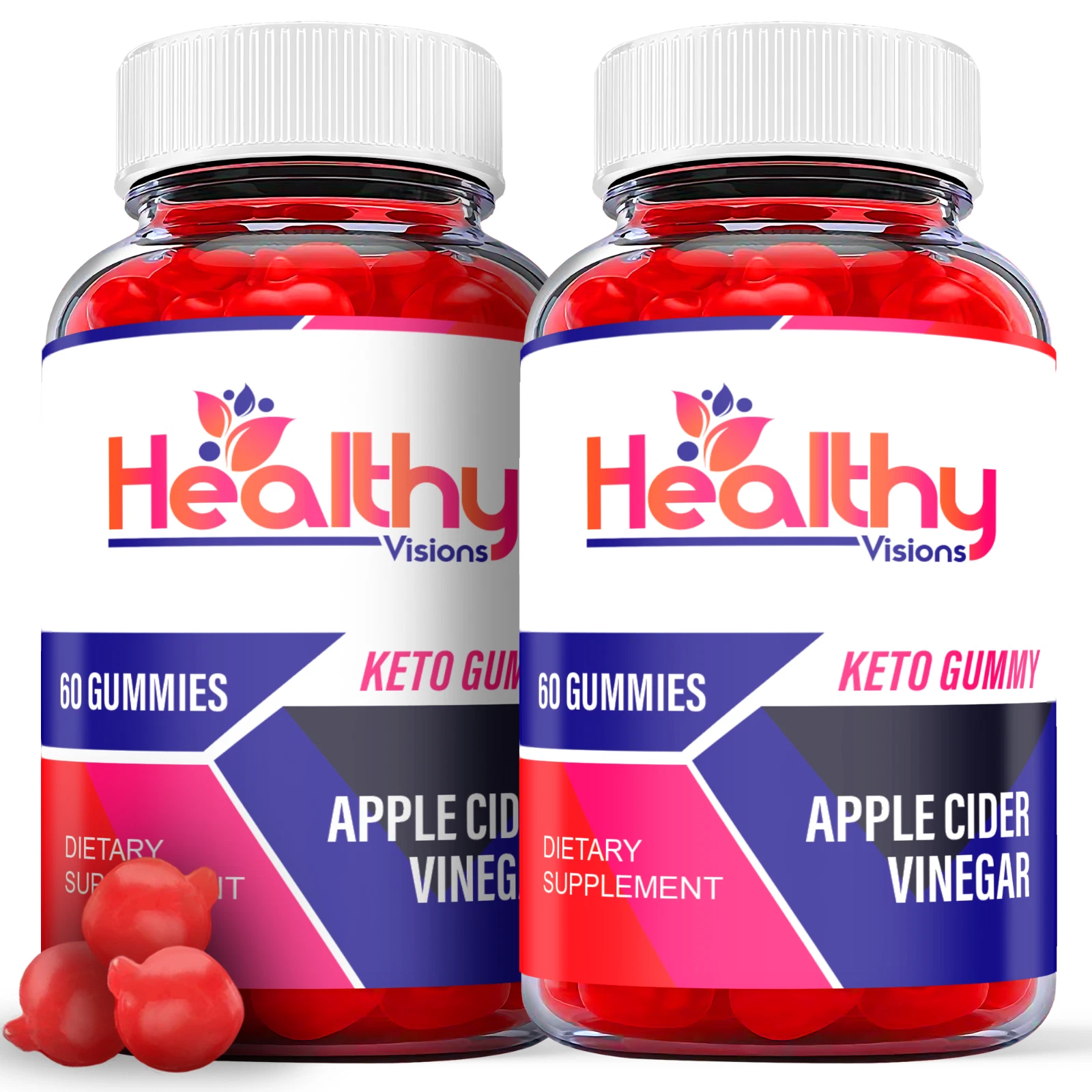 2 Pack - Healthy Vision Keto ACV Gummies - Vegan,Weight Loss Supplement-120 Gums