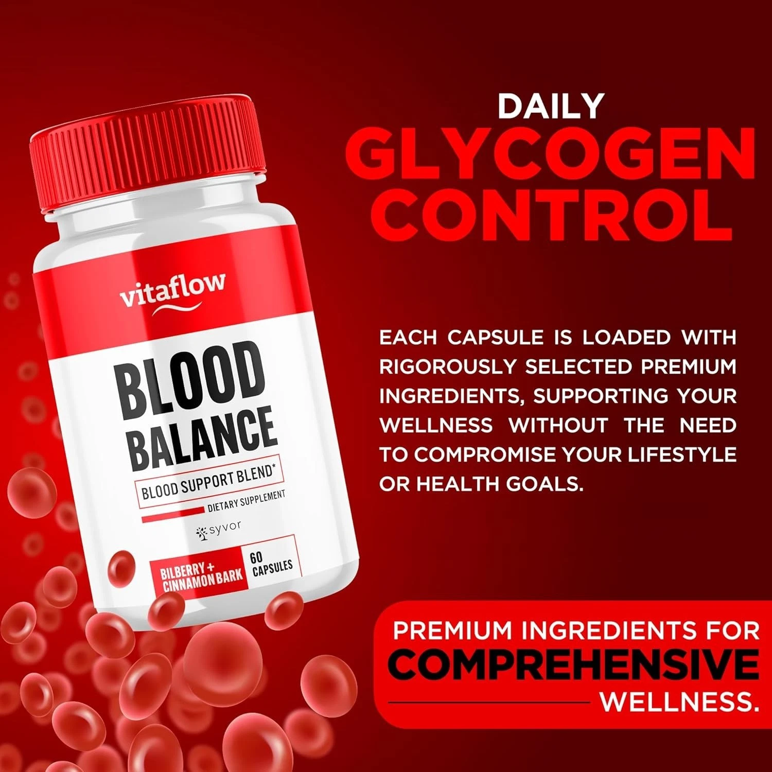 VITAFLOW BALANCE SUPPORT SUPPLEMENT CAPSULES VITA FLOW ADVANCED GLYCO BALANCE