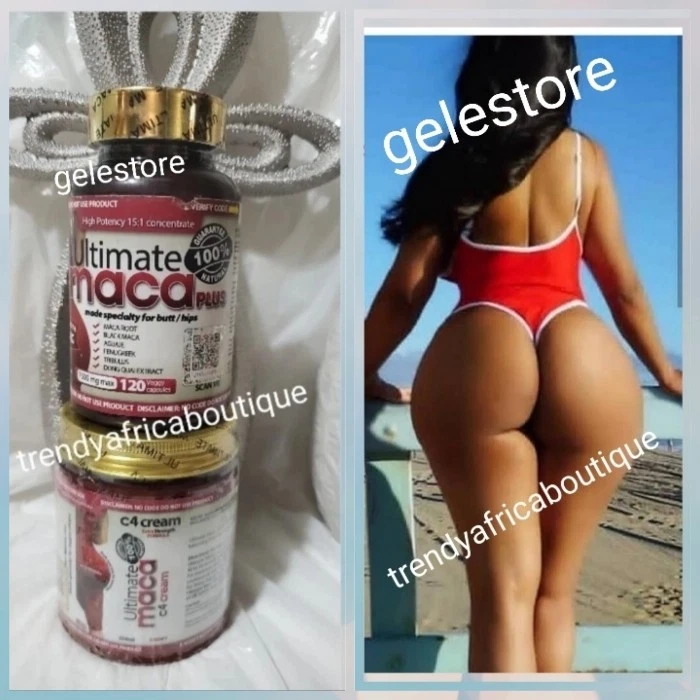 2pcs. Ultimate Maca For BUTT & HIPS. Natural Sexy Curves 120 Caps & Butt CREAM