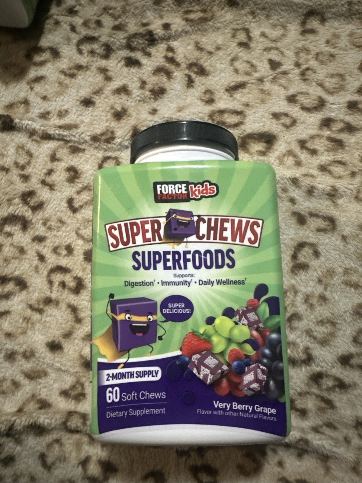 FORCE FACTOR Kids Superfood Super Chews, Vitamins and Immune Support EXP 3/26/26