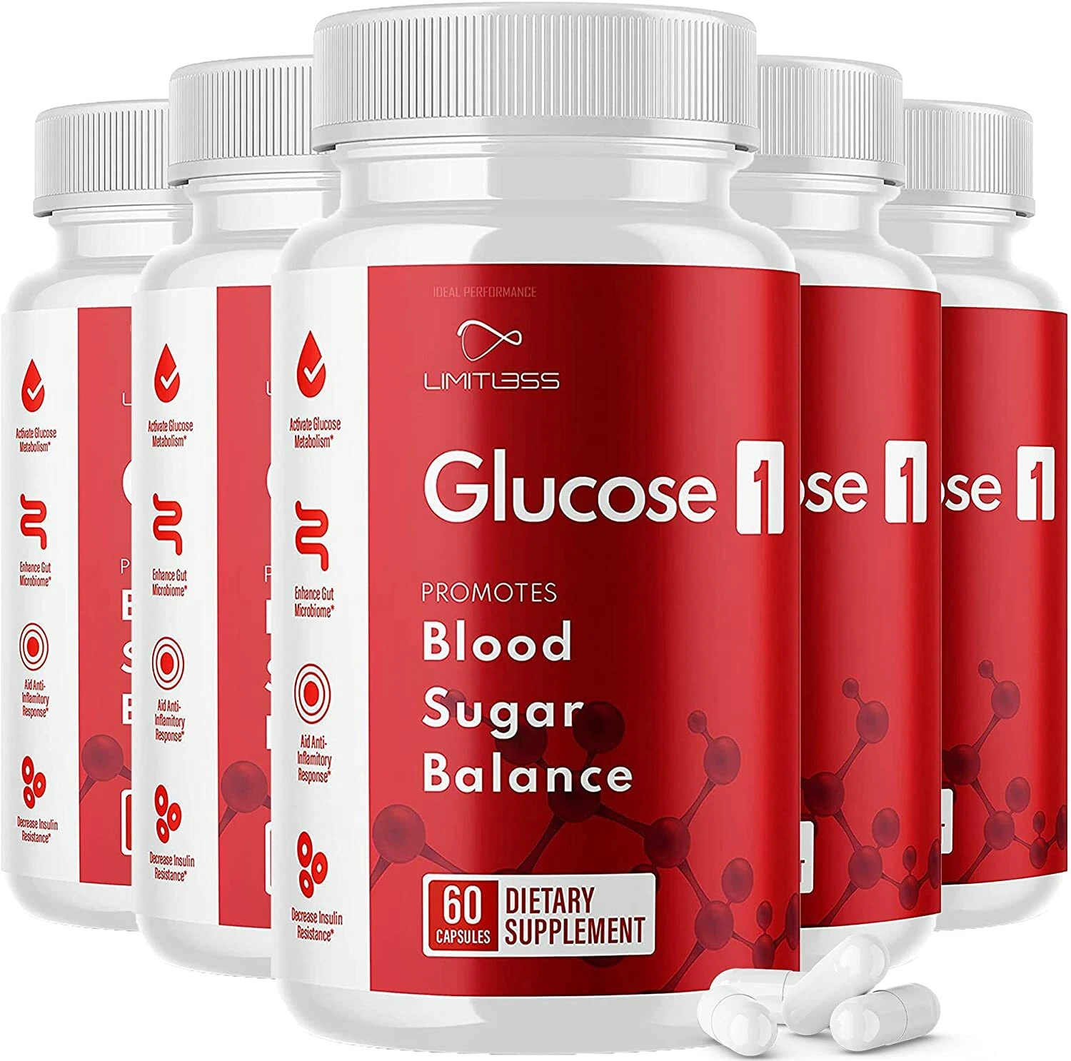 Glucose 1 Blood Sugar Balance Pills Glucose1 Healthy Blood Sugar Levels (5 Pack)