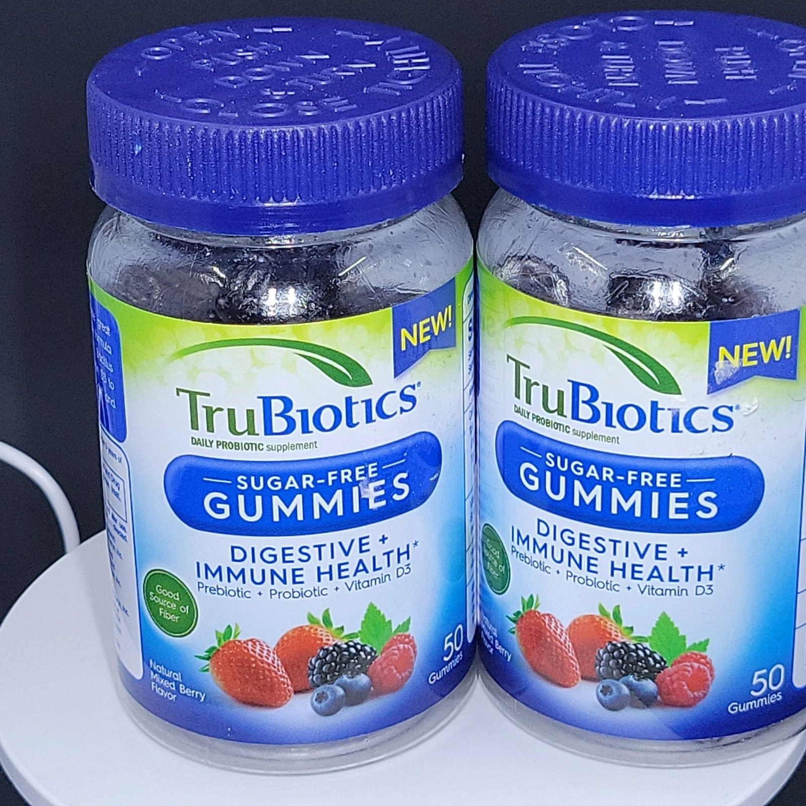 2 TruBiotics, Digestive Immune Health, Natural Mixed Berry, Sugar-Free, 50 Gum