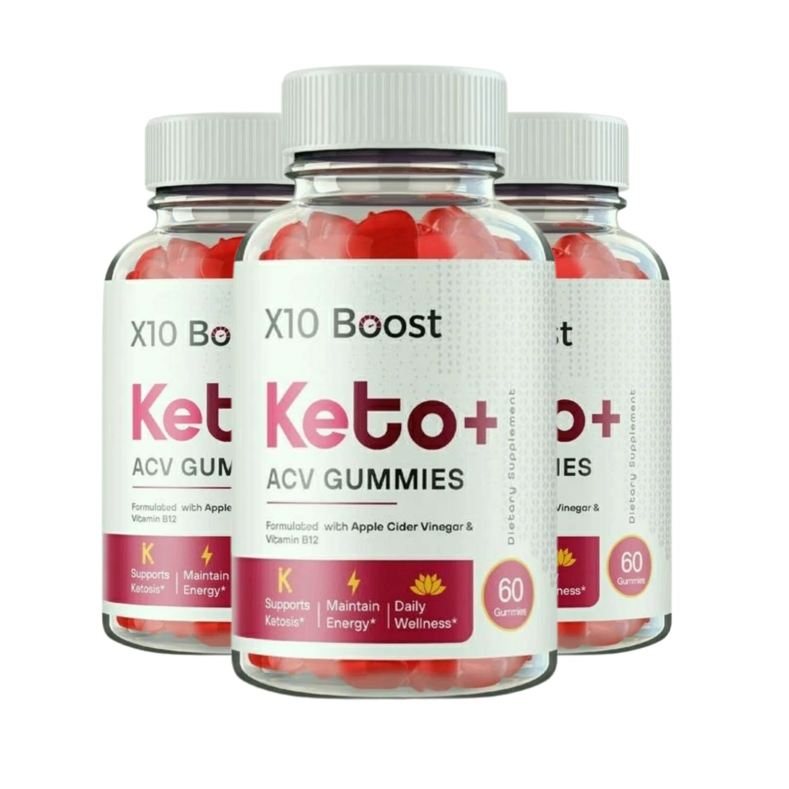 3-Pack X10 Boost Keto ACV gummies, X10 Boost Gummies Weight Loss (180 Gummies)