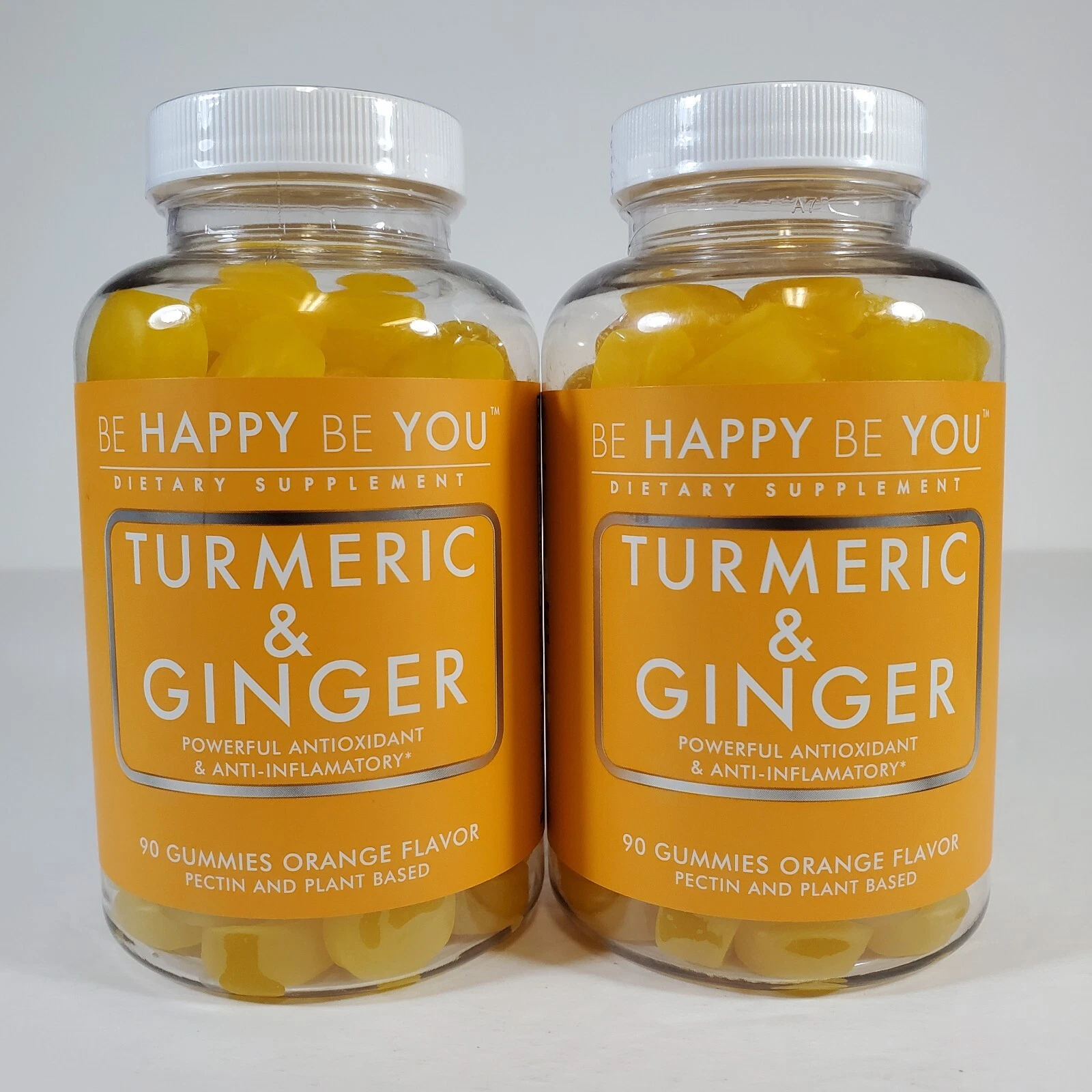 2x Be Happy Be You Turmeric & Ginger Antioxidant Anti-inflammatory 90 Gummies