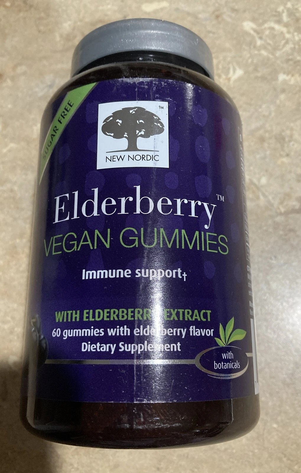 New Nordic Vegan, Sugar-Free Elderberry Gummies - 60 Gummies