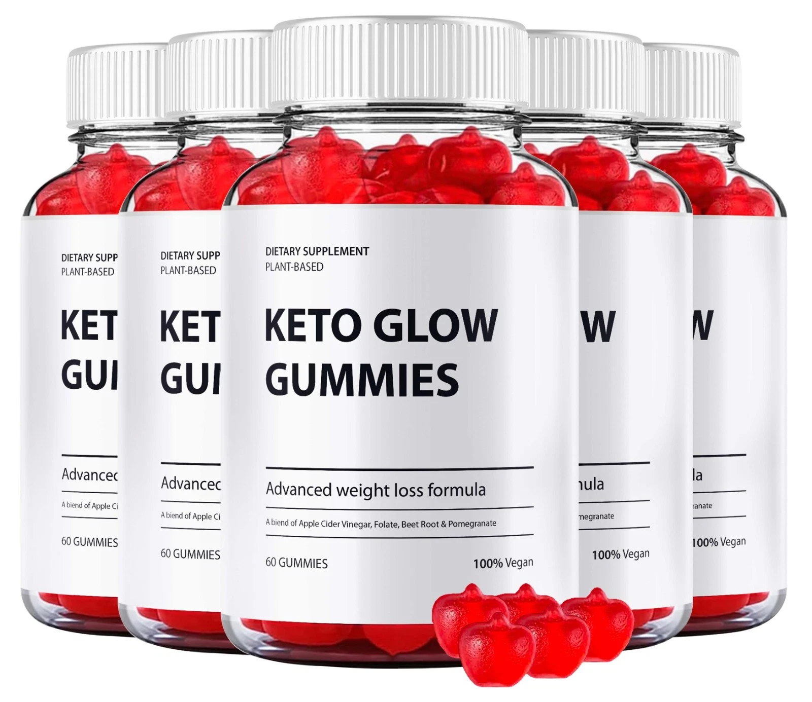 (5 Pack) Keto Glow Keto ACV Weight Loss Gummies, KetoGlow Gummies for Energy