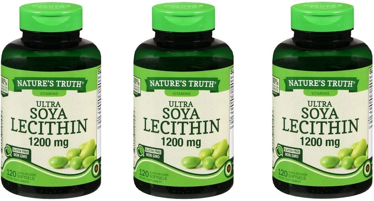 Nature's Truth Ultra Soya Lecithin 1200mg Soft Gels 120ct (3 Pack)