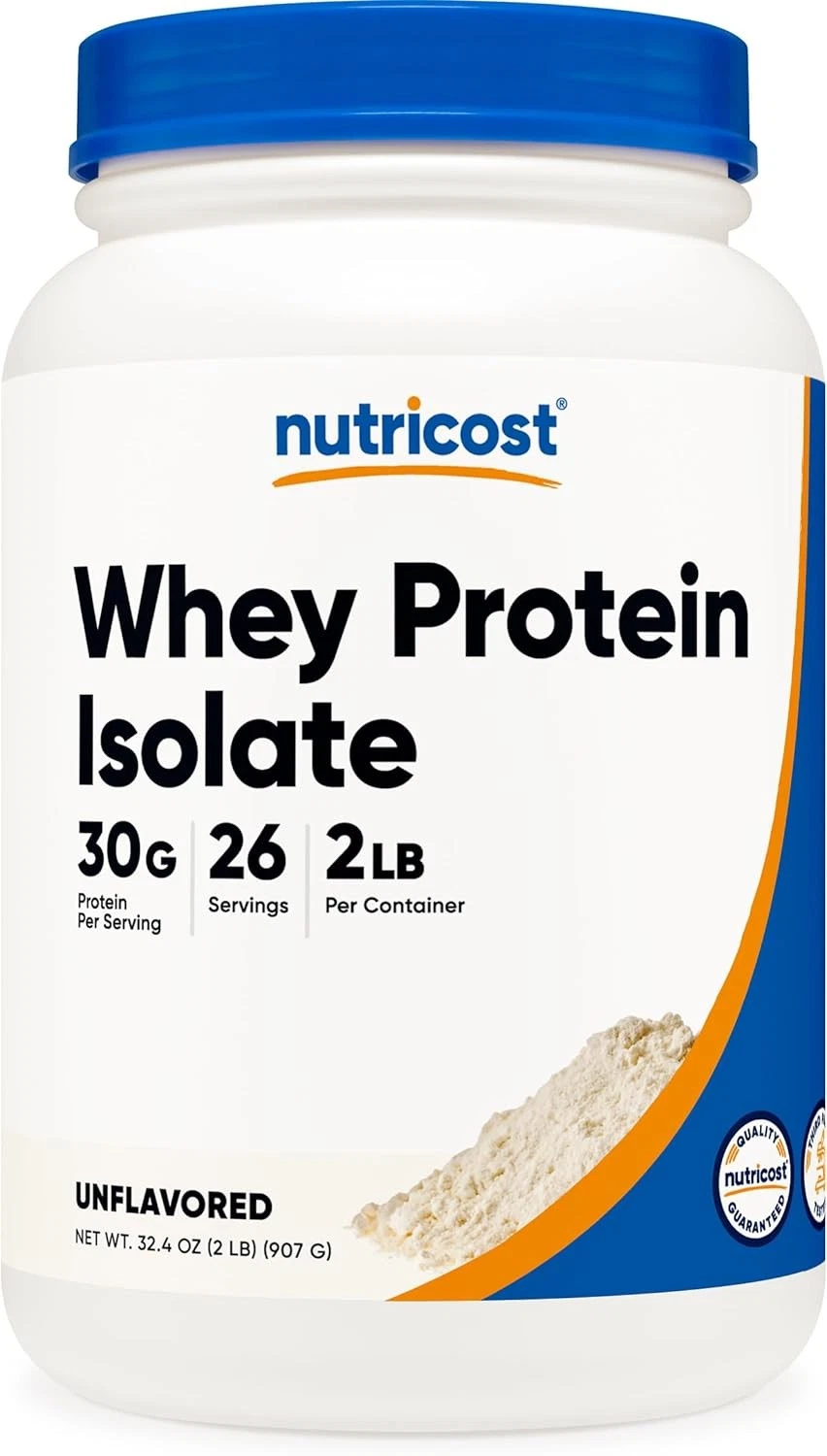 Nutricost Whey Protein Isolate (Unflavored) 2LBS 2 Pound (Pack of 1)