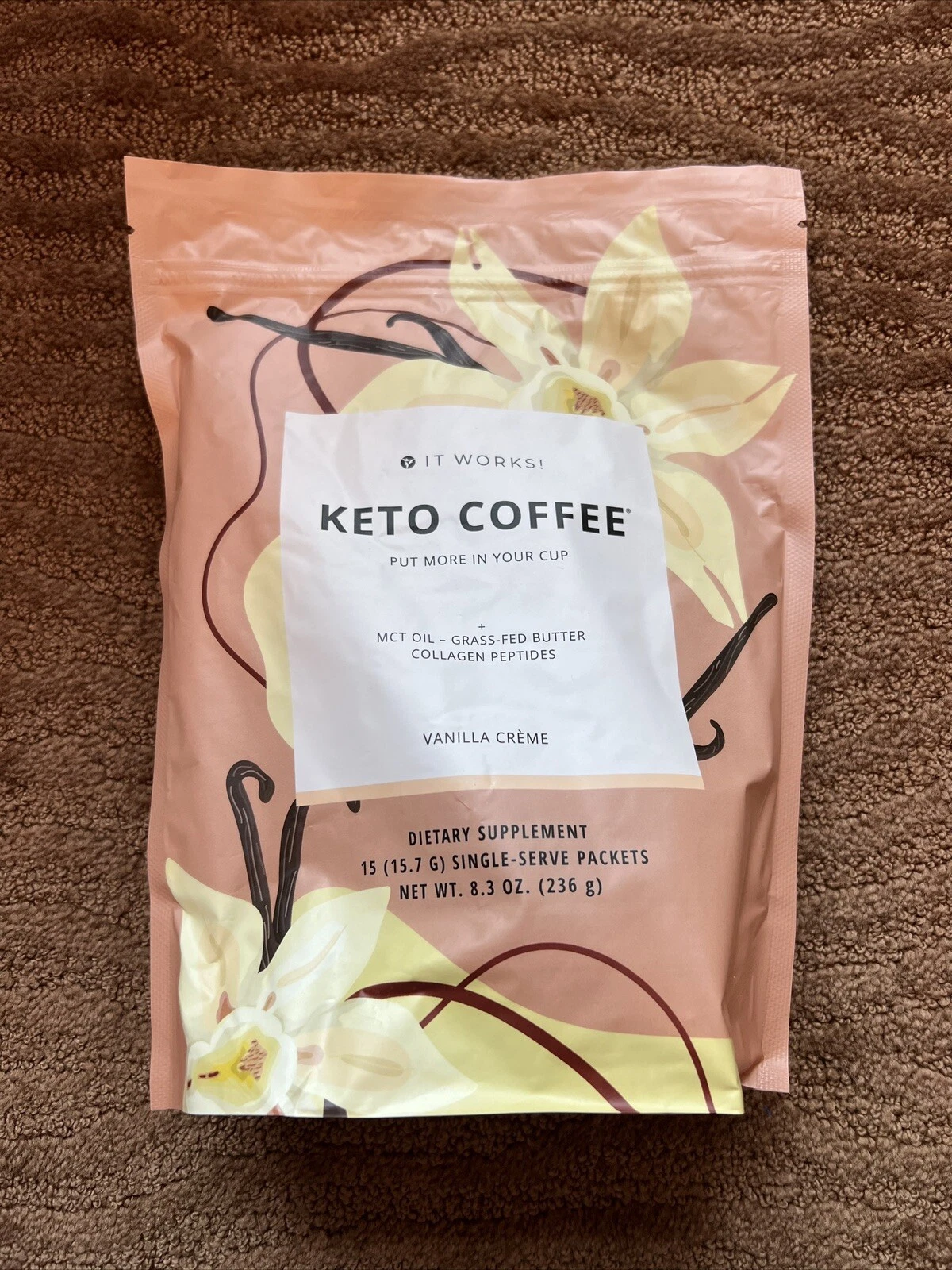 ItWorks! Keto Coffee Vanilla ~ MCT OIL - Grass-Fed Butter - Collagen Peptides