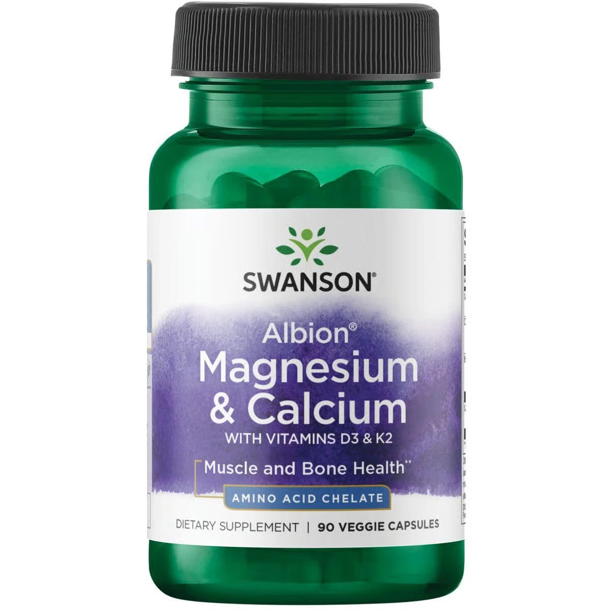 Swanson Albion Chelated Magnesium and Calcium 2:1 90 Veggie Capsules