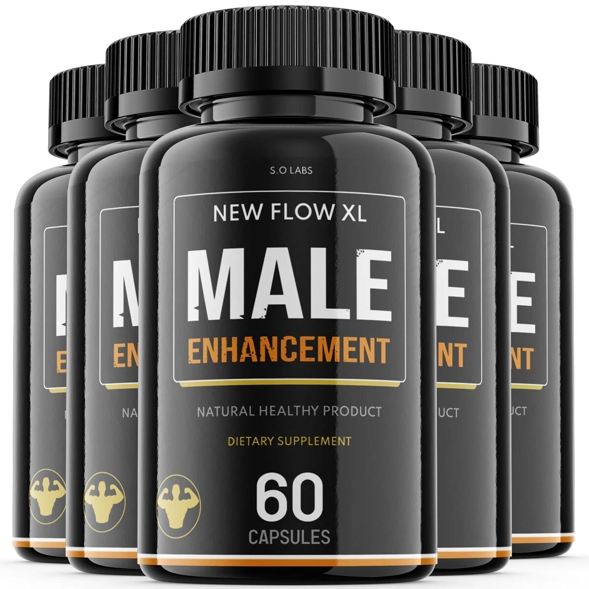 New Flow XL - Male Virility - 5 Bottles - 300 Capsules