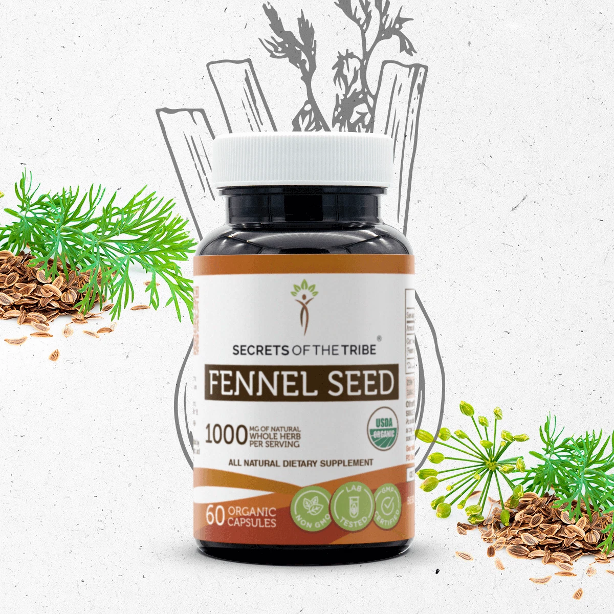 Secrets Of The Tribe Fennel Seed Capsules, 500 mg
