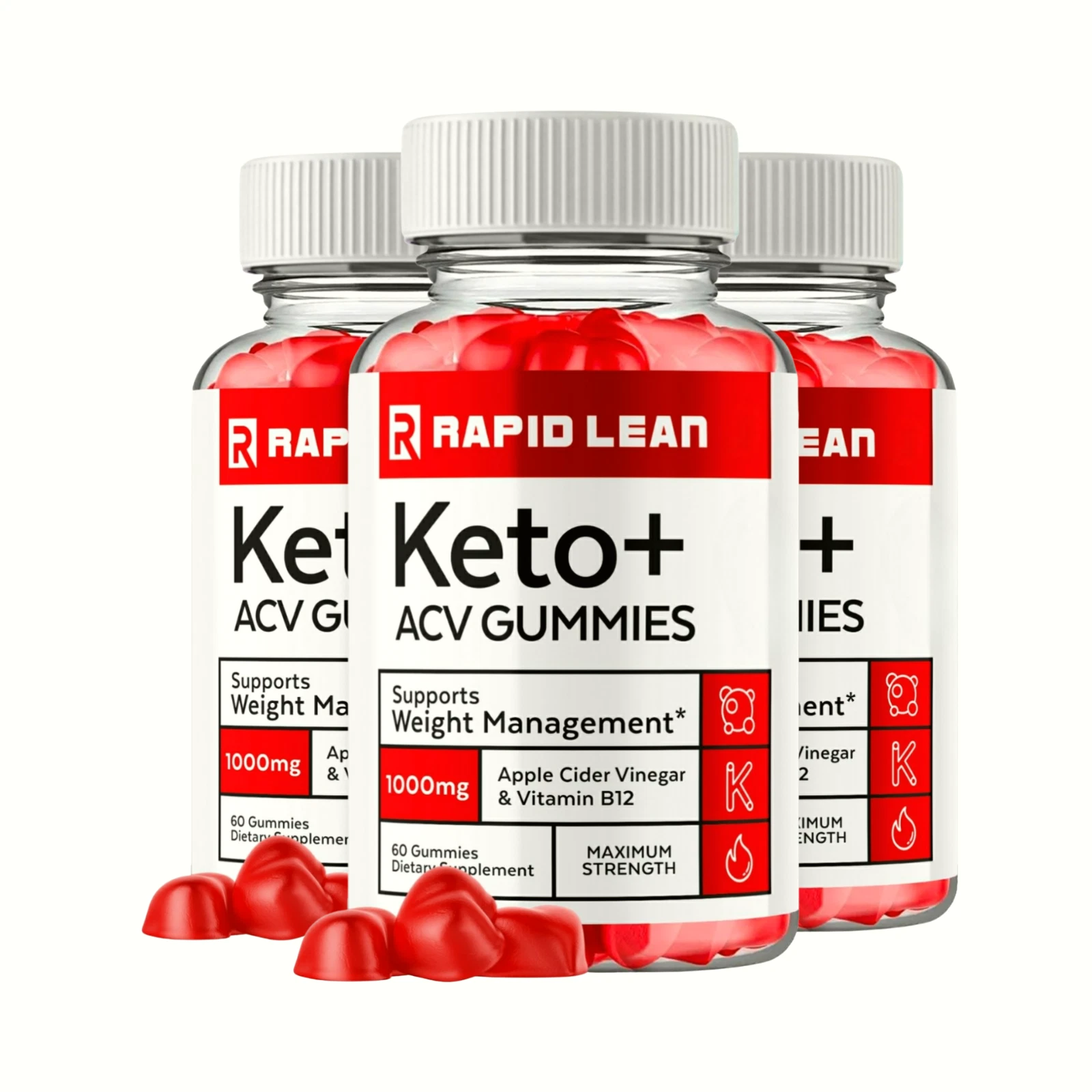 3-Pack Rapid Lean Keto ACV Gummies, Rapid Lean Gummies Weight Loss - 180 Gummies