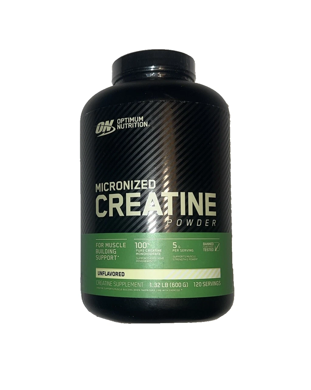Micronized Creatine Powder Unflavored 1.32 lb 600 gr Optimum Nutrition 120 Serv