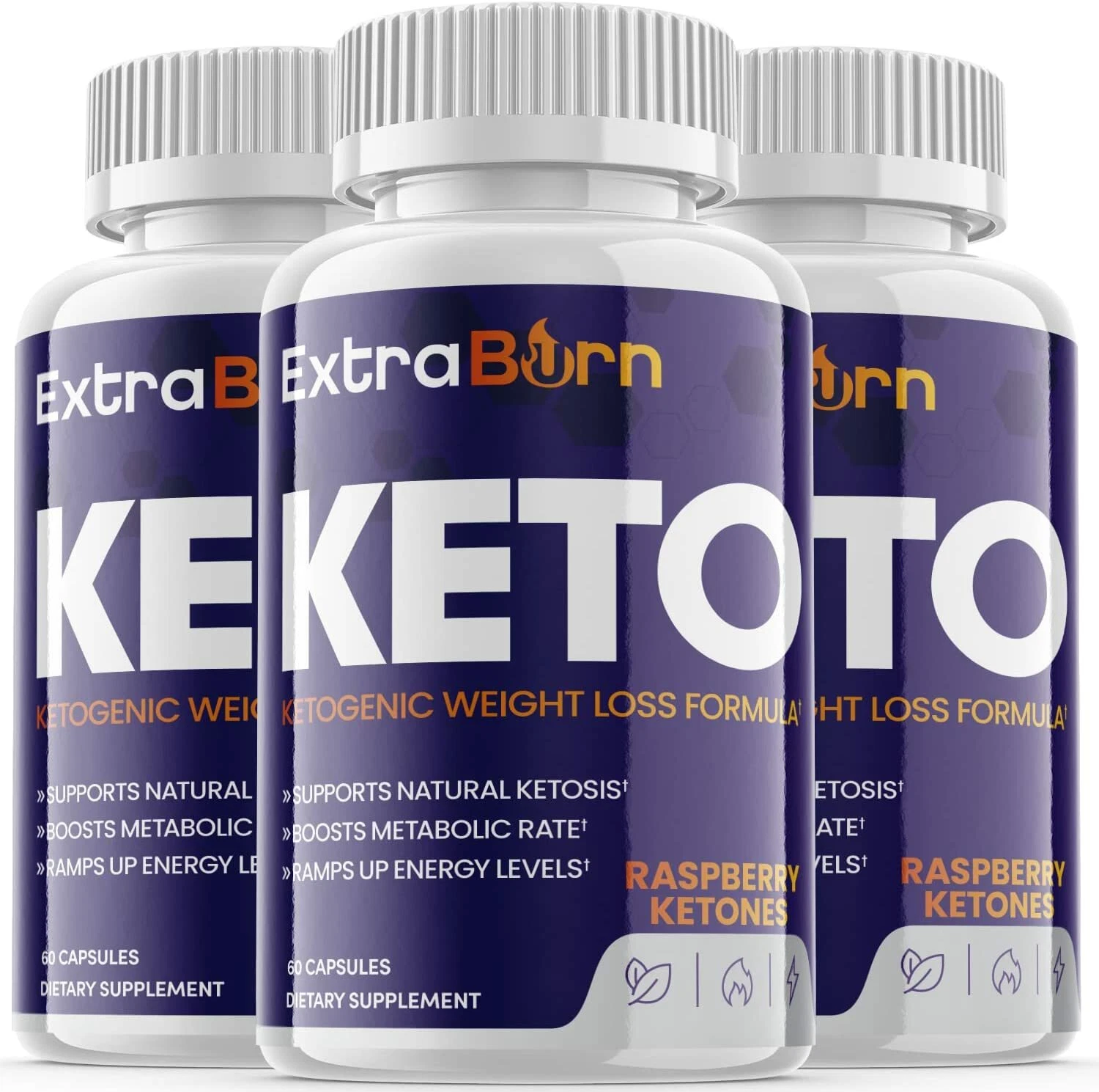 3 Pack - Extra Burn Keto Diet Pills,Weight Loss,Fat Burner,Metabolism Supplement
