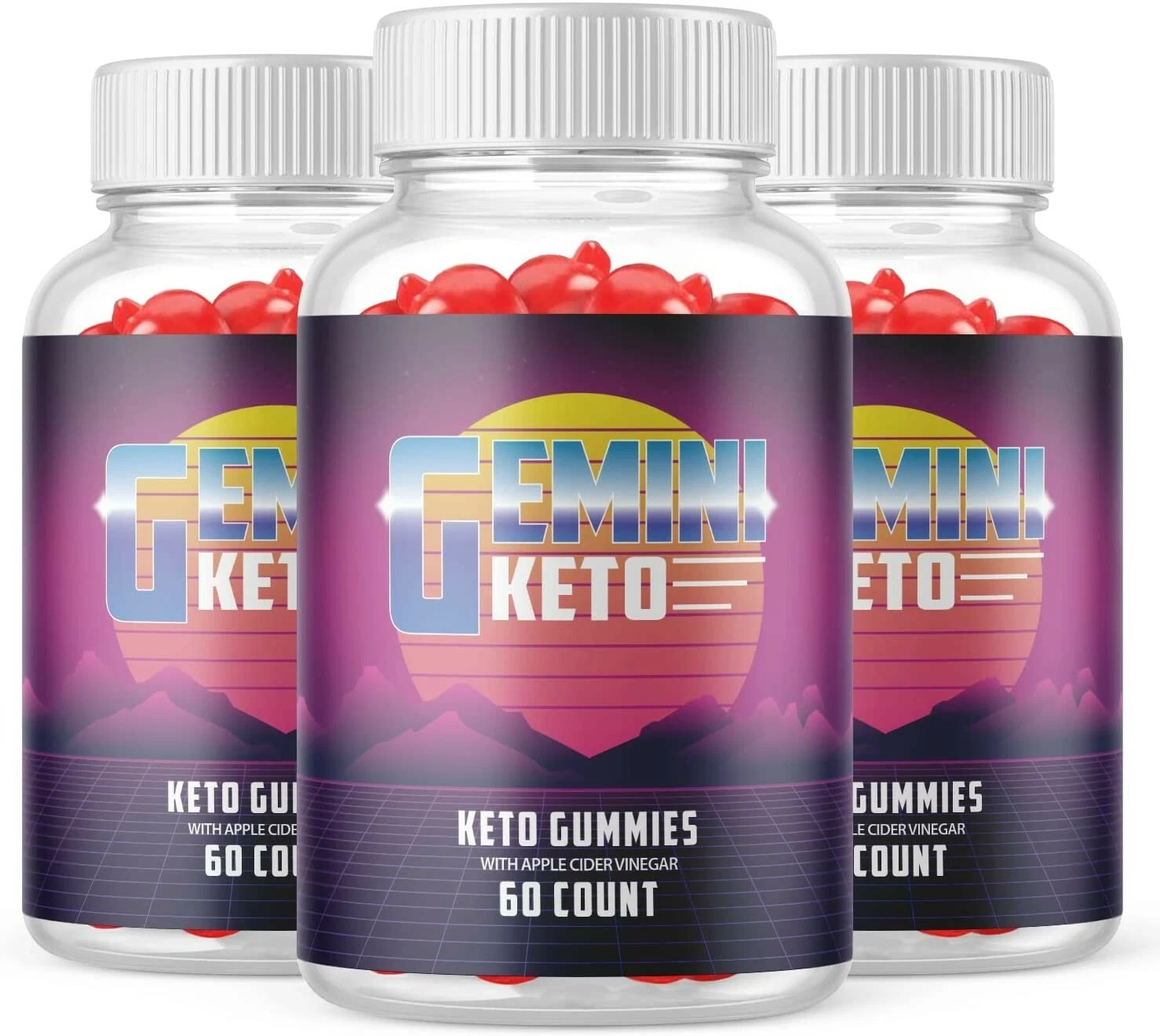 3-Gemini Keto ACV Gummies, Weight Loss, Fat Burner, Appetite Suppressant