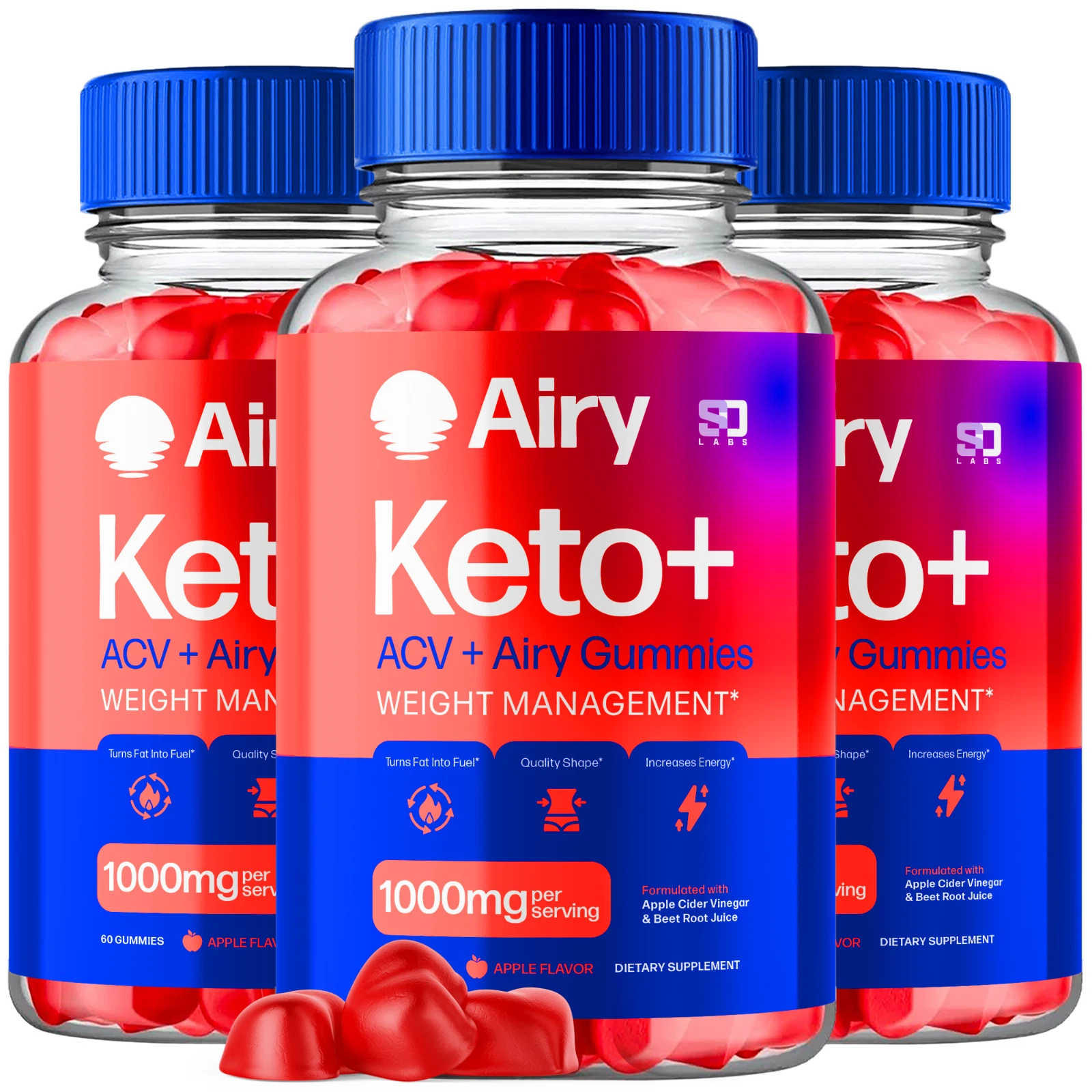 Airy Keto ACV Gummies - Airy ACV Keto Gummys Weight Loss ORIGINAL- 3 Pack