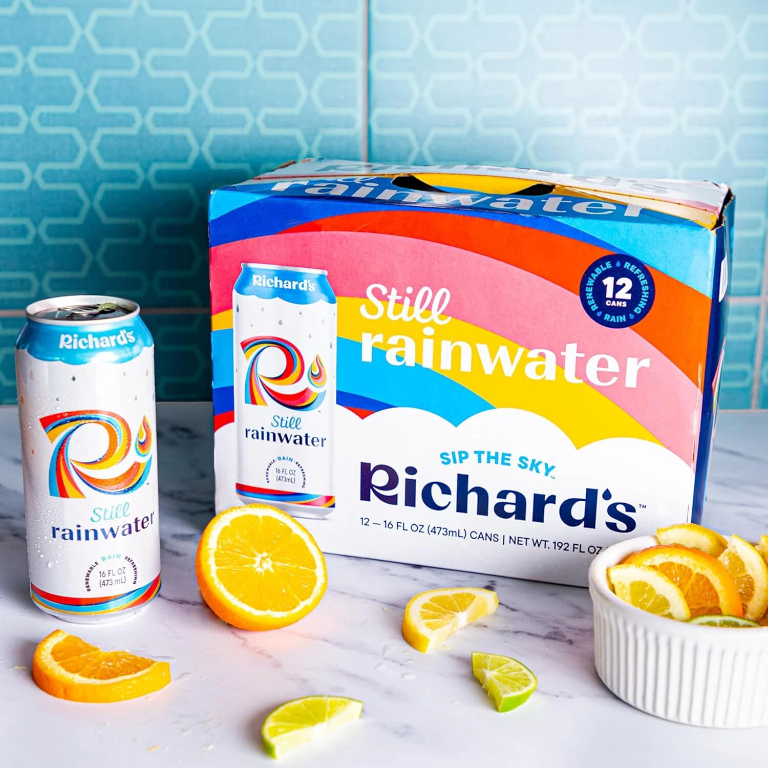 Richard's Rainwater Still 16 fl oz. Canned Water Pack of 12, Naturally Purified