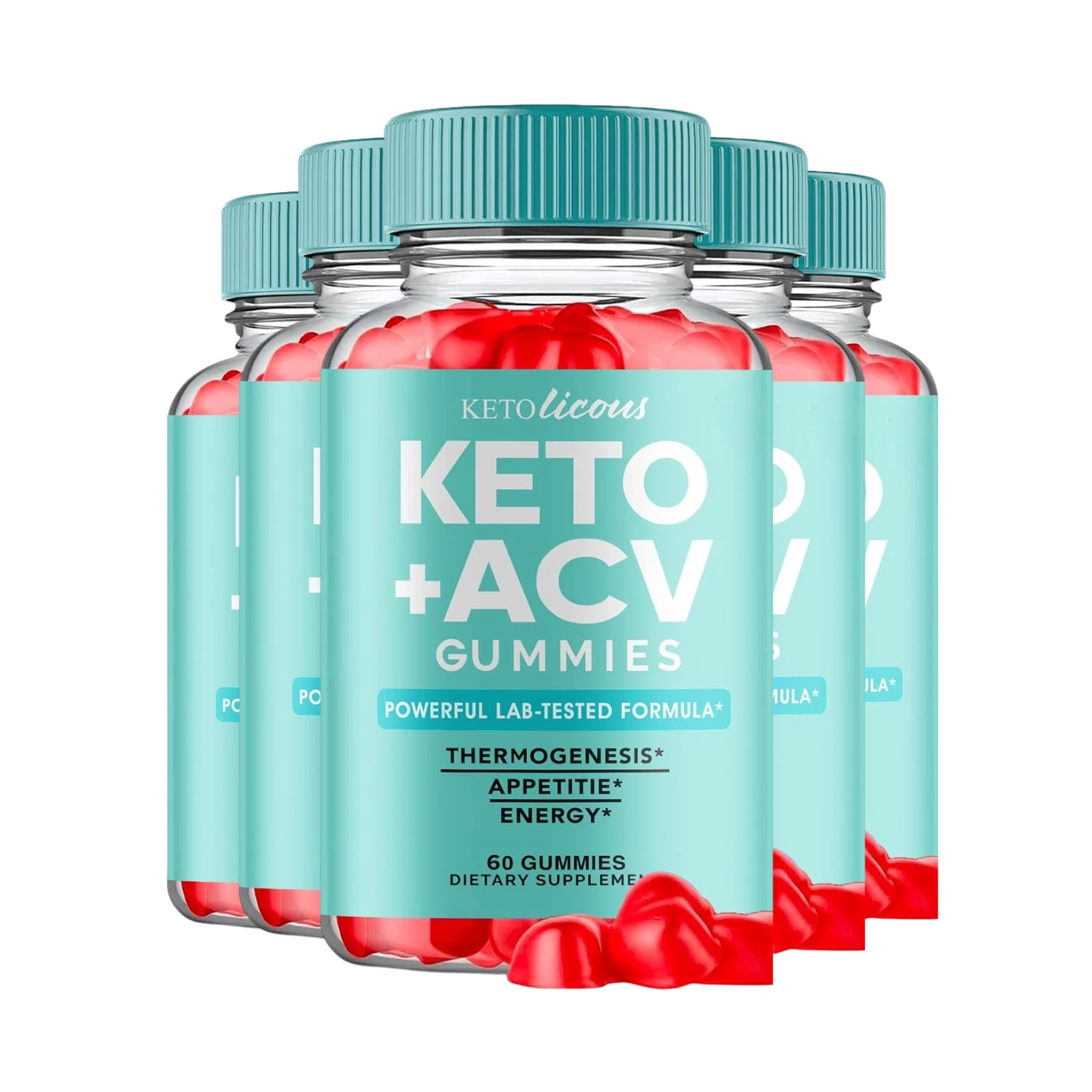 5-Pack Ketolicious ACV Gummies for Weight Loss and Energy Support (300 Gummies)