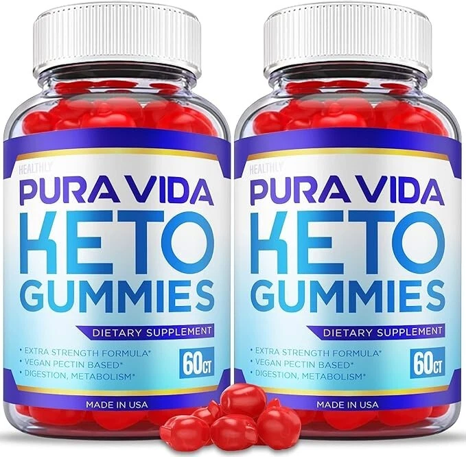 Pura Vida Keto Gummies Extra Strength Formula Supplements ( 120 Gummies ) 2-Pack