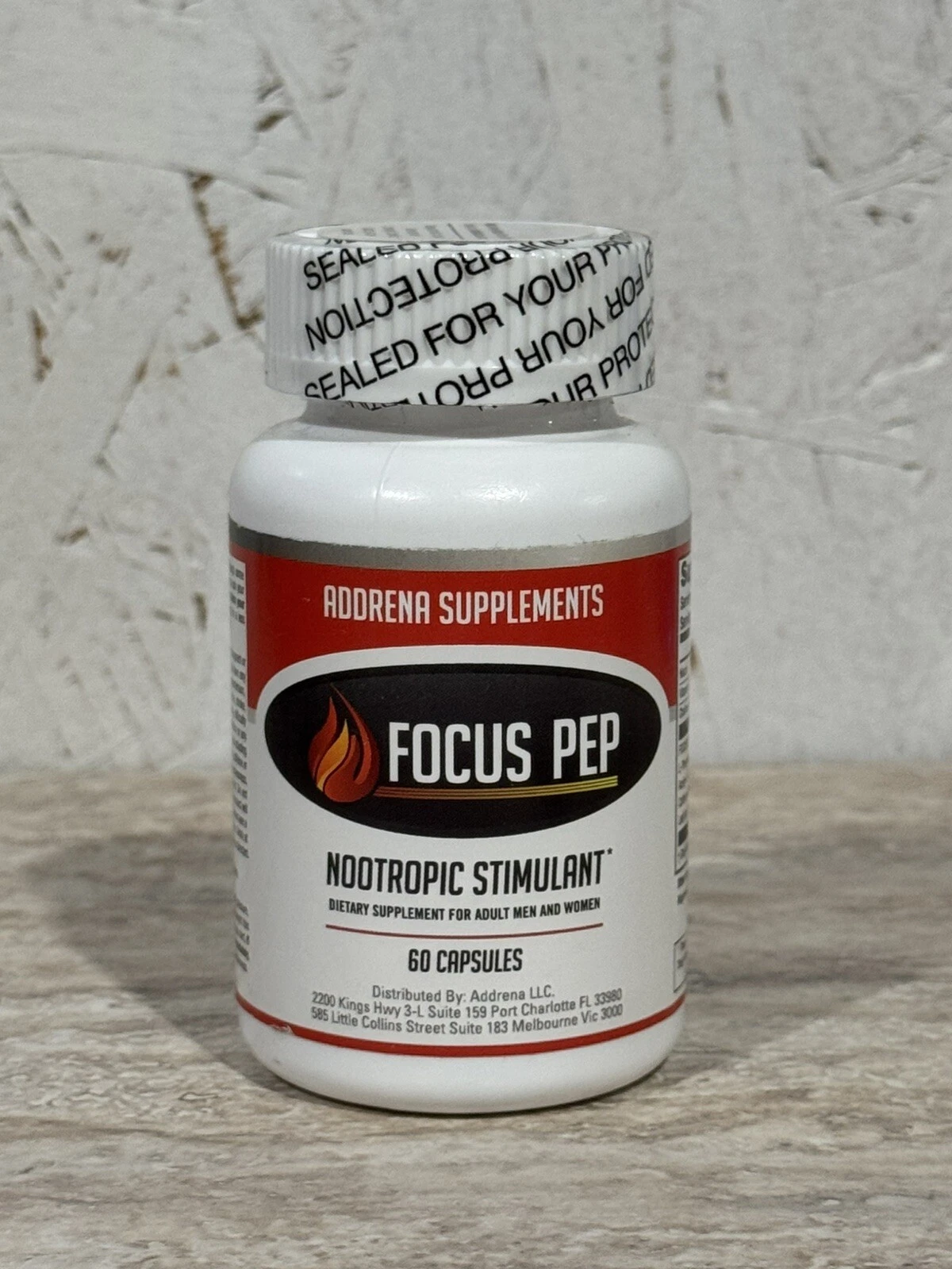 Addrena Focus Pep - Nootropic Stimulant - Focus & Energy - 60 caps - Exp 08/26