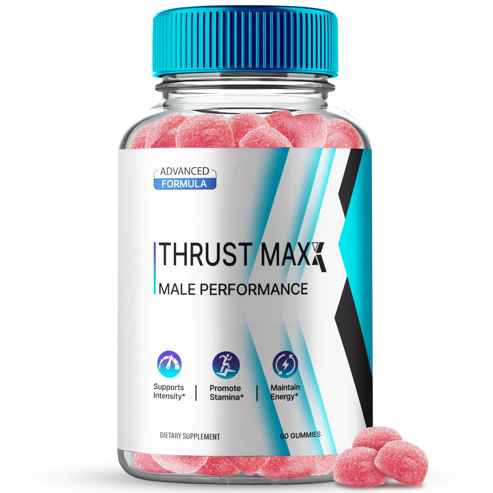 Thrust Maxx Male Performance Booster Gummies, Advanced Formula Gummy 60ct