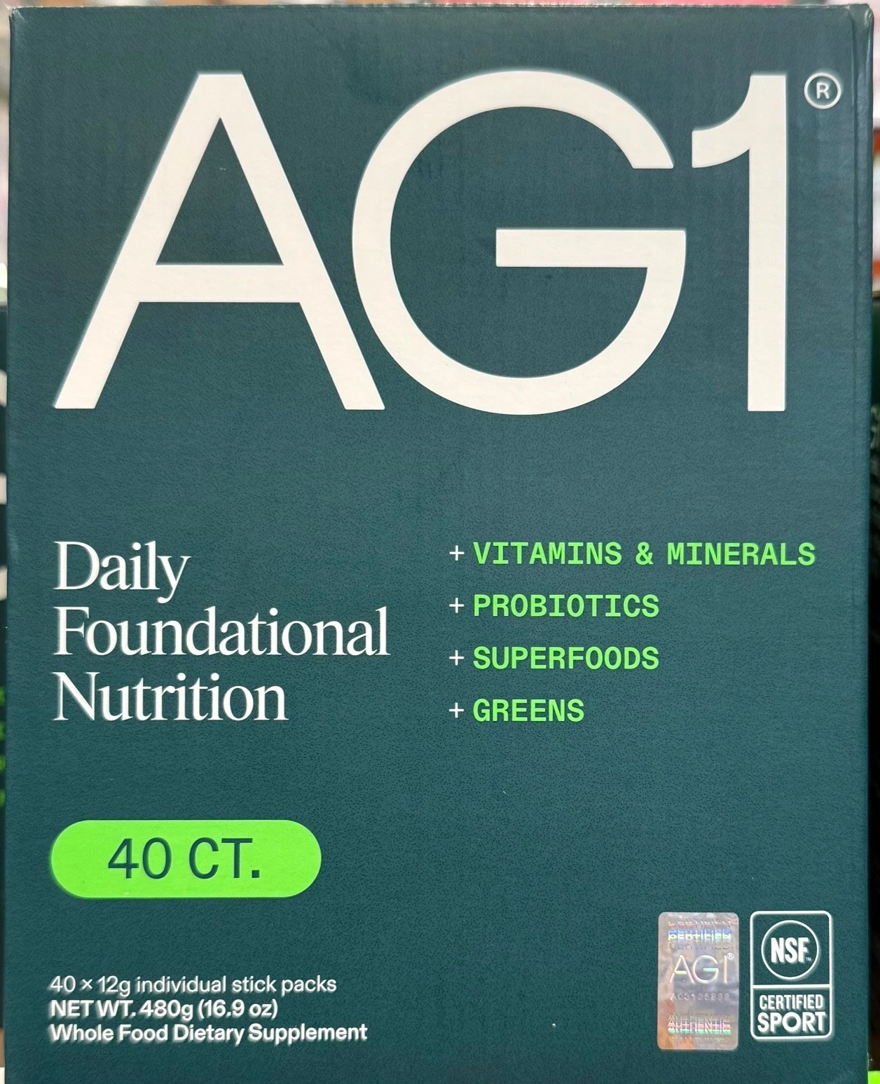 AG1 Original Formula Greens Powder Supplement Daily Nutrition 40 Travel Packs