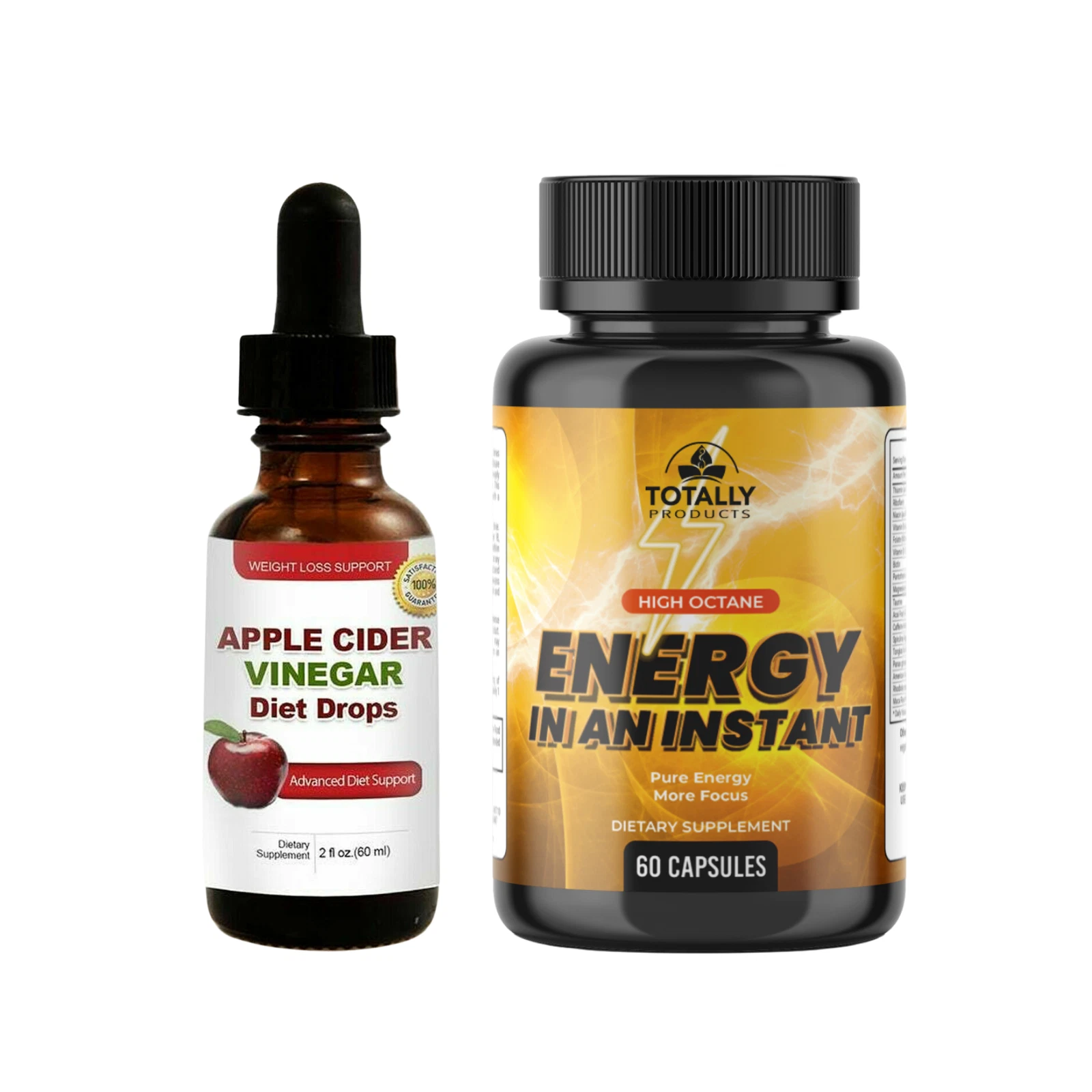 Apple Cider Vinegar Diet Drops and Energy Boost Brain Health Memory Supplements