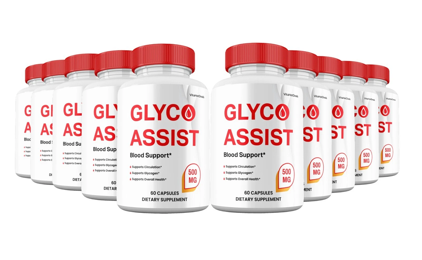 Glyco Assist Capsules, Glyco Supplement Max Strength, GlycoAssist Pills (10Pack)