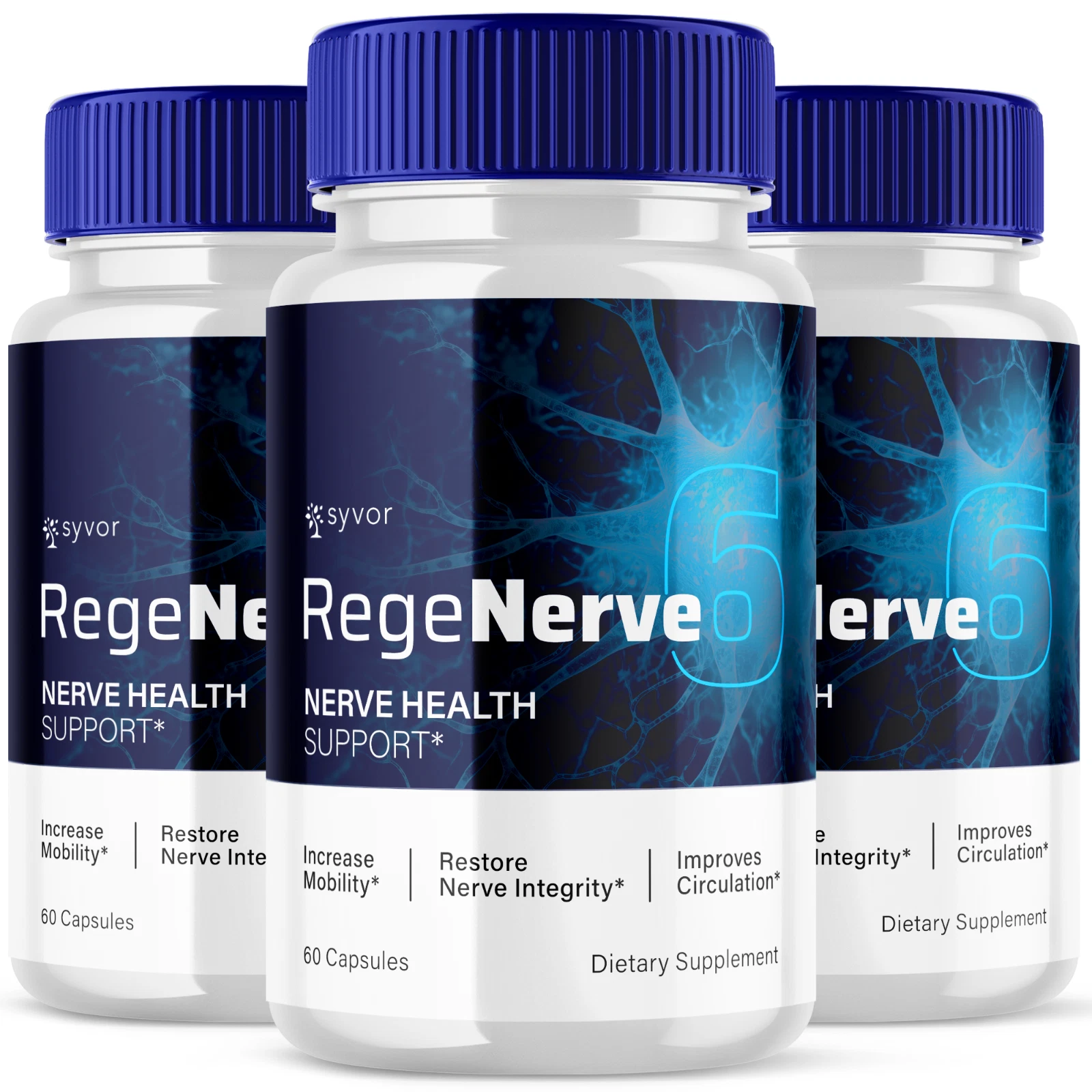 RegeNerve 6 Advanced Nerve Support Formula Maximum Strength Vitamin 180 Capsules