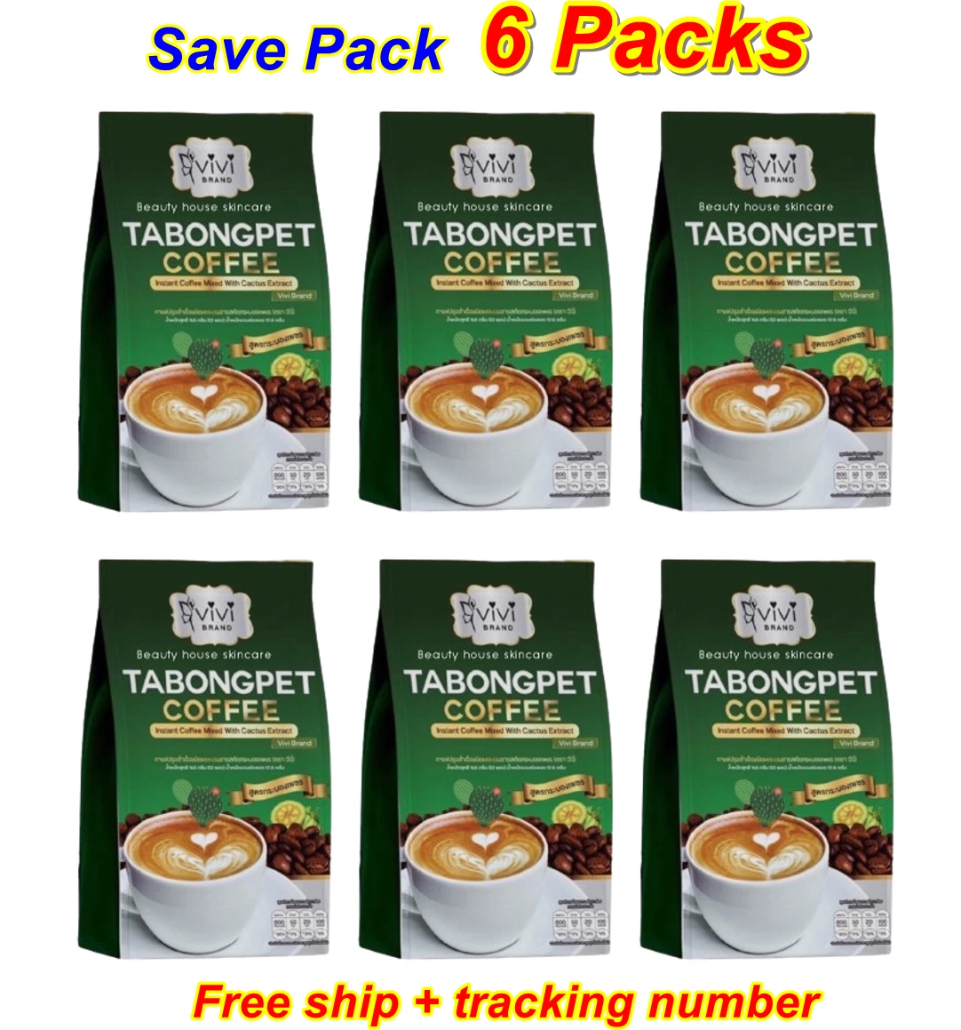 6X VIVI Instant Coffee Cactus Tabongpet Extract Burn Fat No Sugar Weight Control