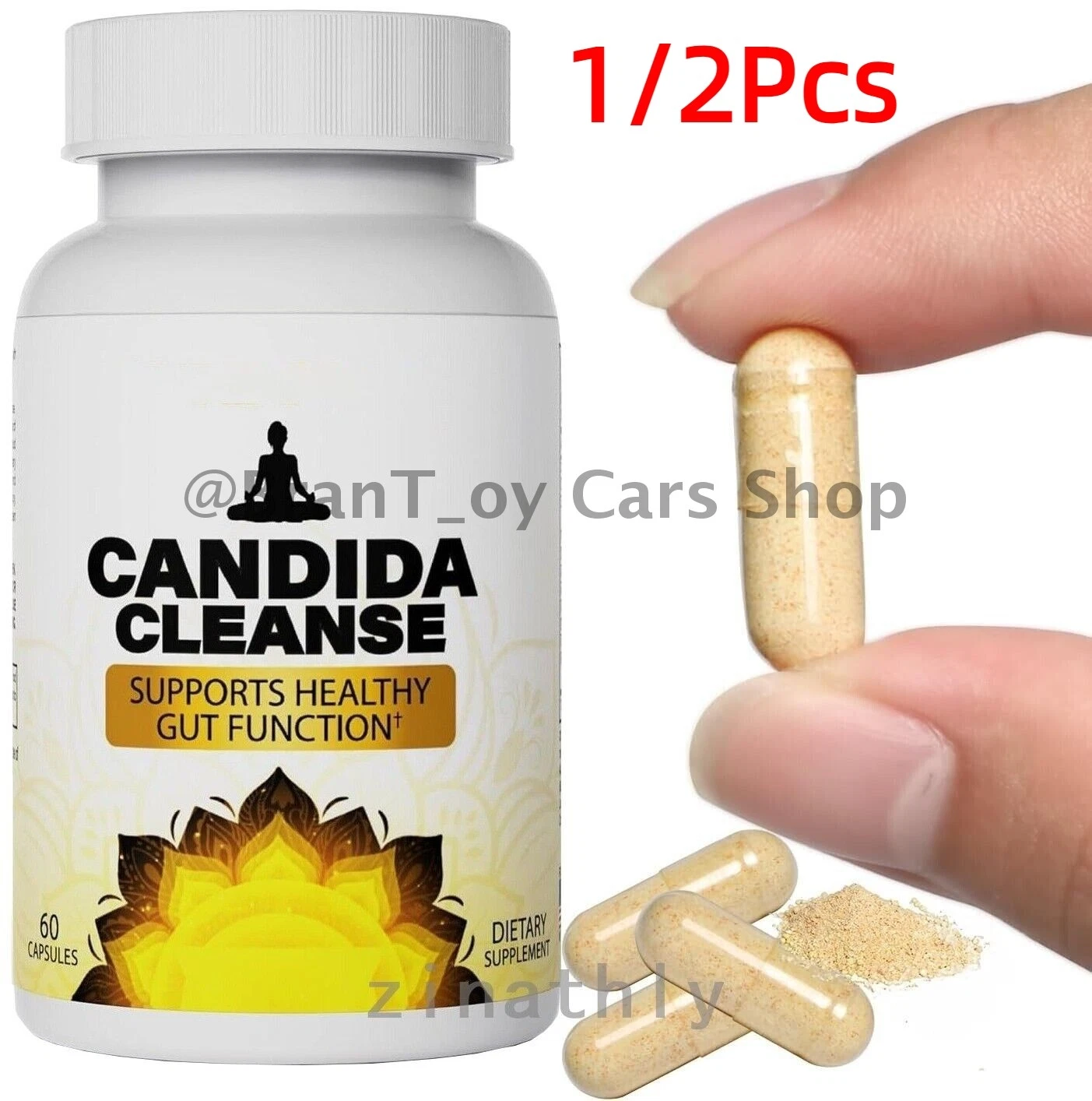 2x Digestive System Support Supplement Candida Cleanse Natural Herbs 4 Gut Colon
