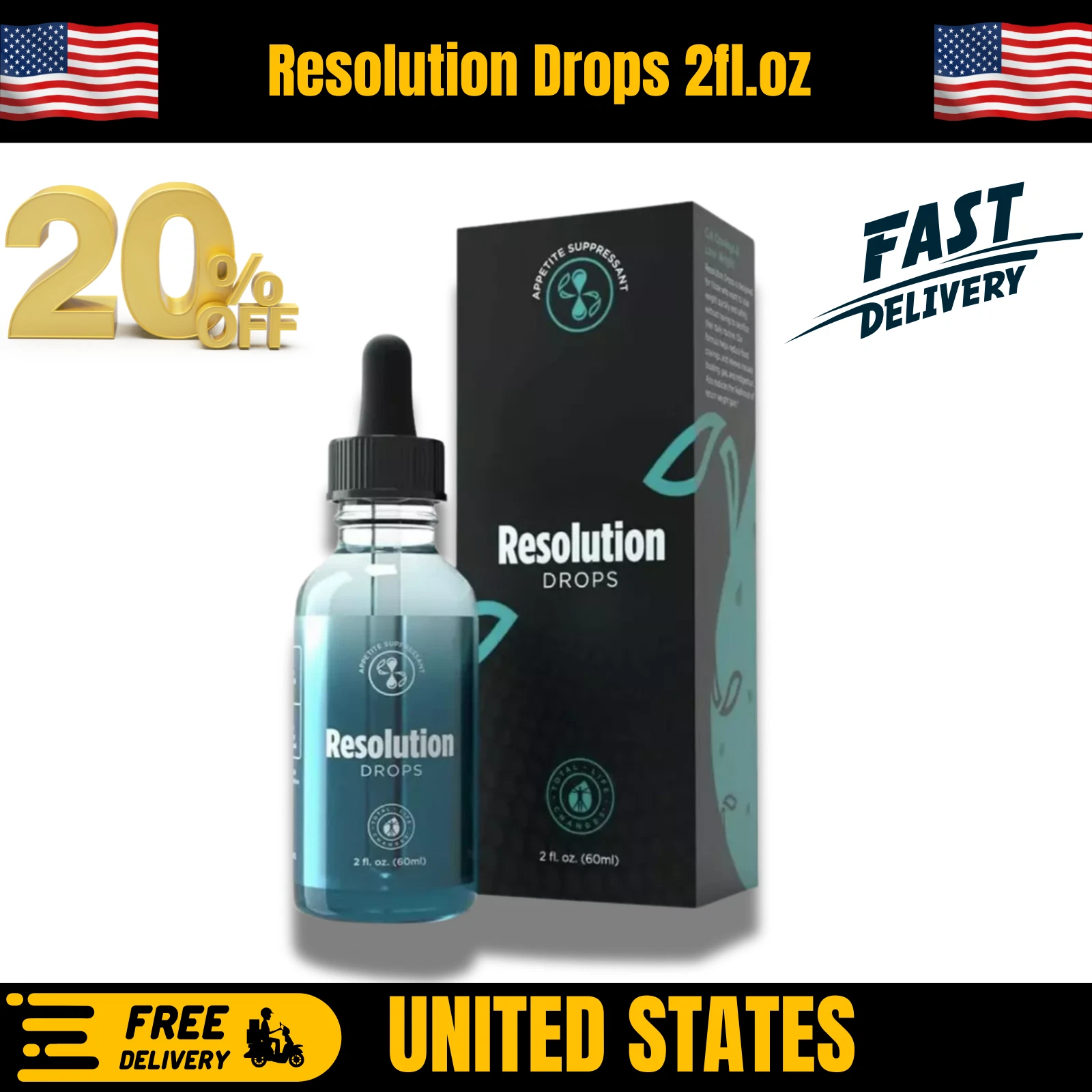 TLC Resolution Drops, Appetite suppressant - Lose Weight / Weight Loss, US