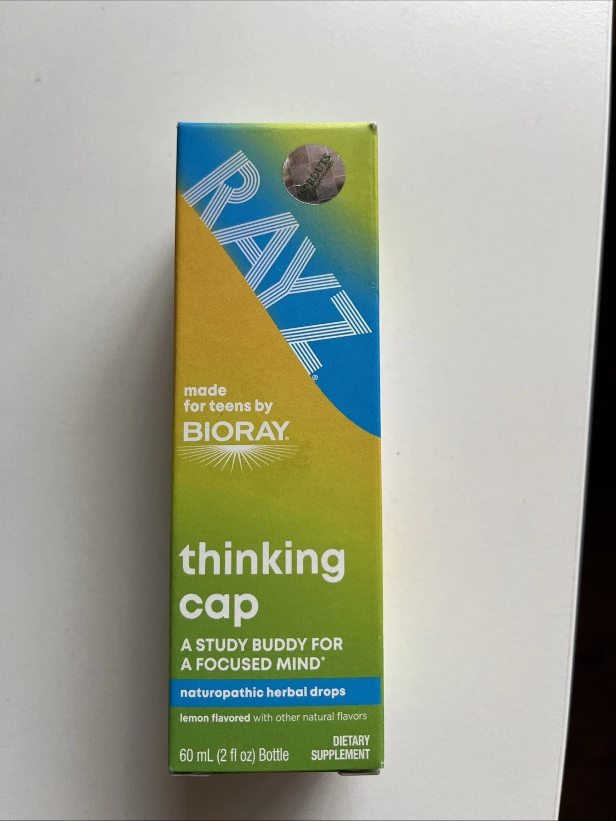 Rayz, BIORAY, Thinking Cap, Naturopathic Herbal Drops, Lemon, 2 floz exp 06/2028