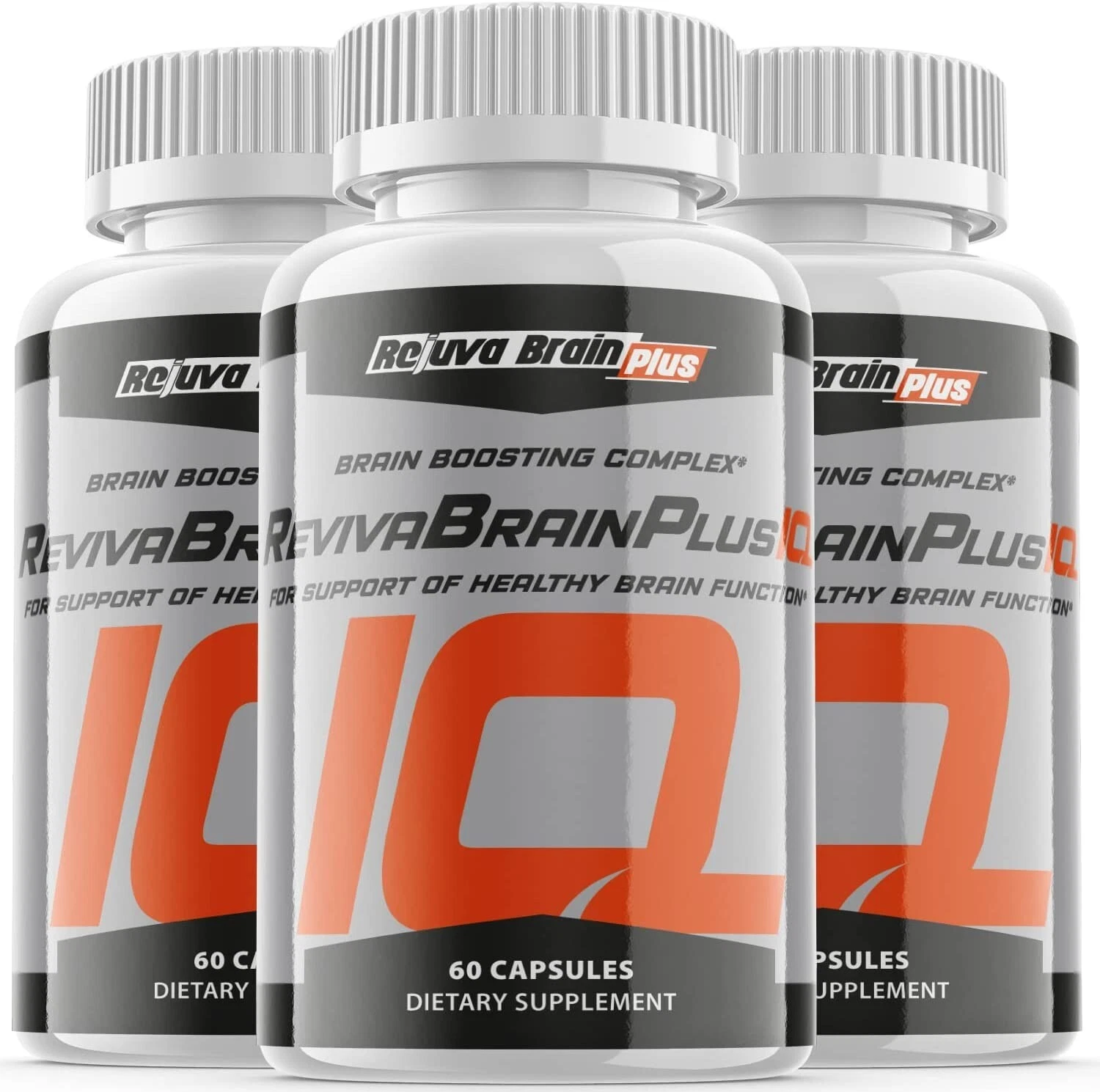 (3 Pack) Brain Plus IQ Supplement Pills - Brain Productivity Support - 180 Caps