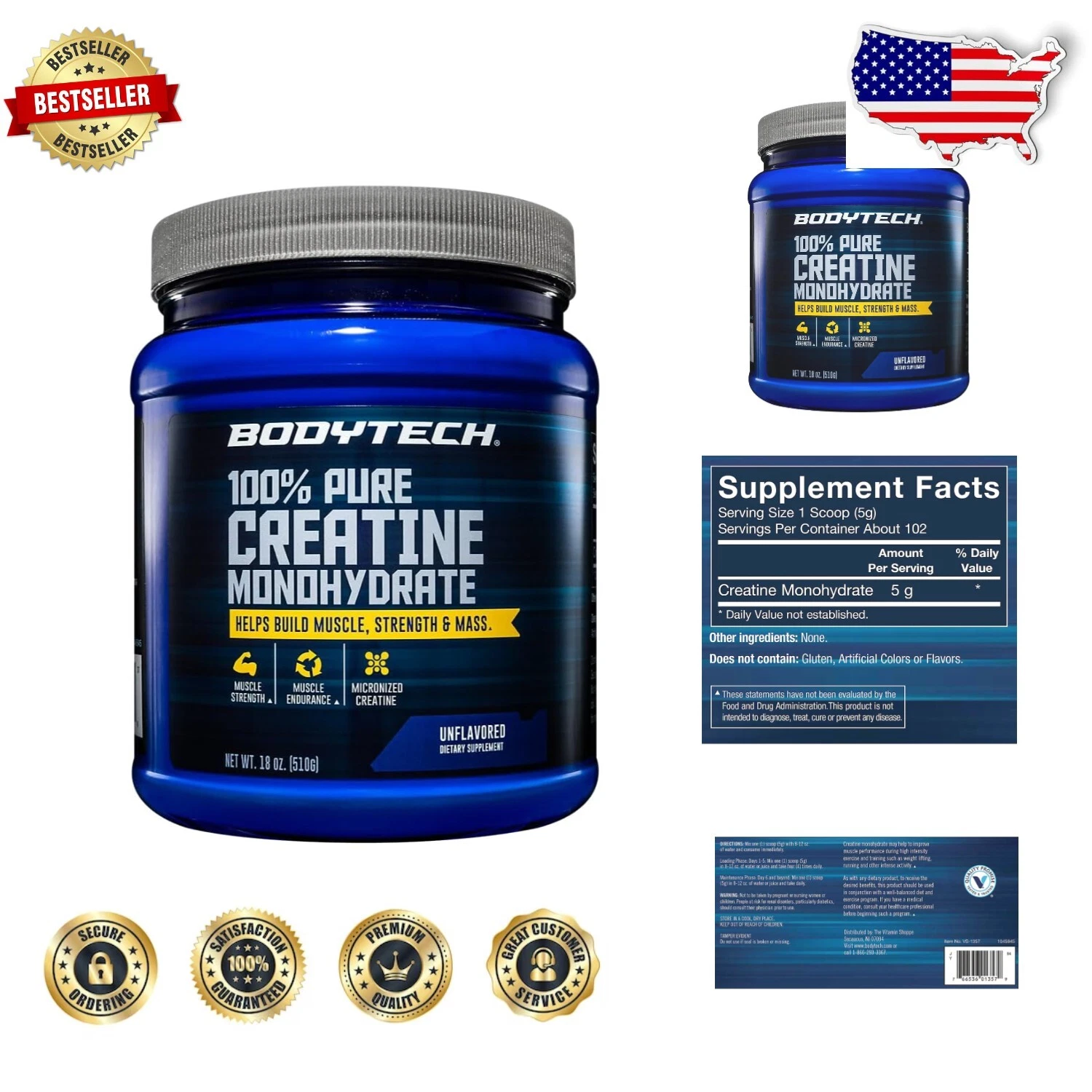 Micronized Creatine Monohydrate Powder - 102 Servings for Enhanced Performance