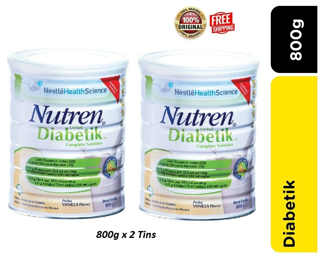 2 X 800g Milk Nutren Diabetic Nutrition Vanila Flavor Nestle Health Science S6