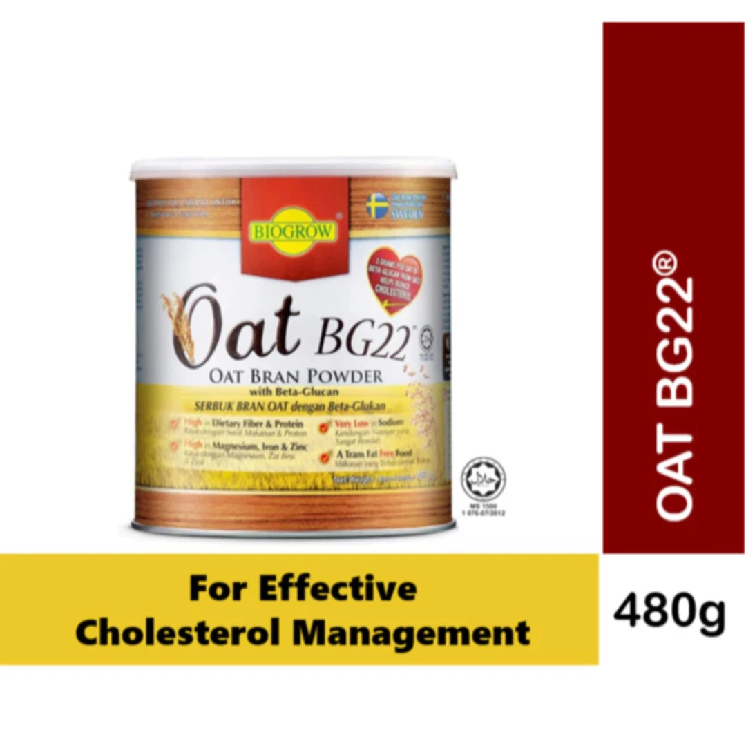 BioGrow Bg22 Oat Powder Beta Glucan 2 Tins X 480g Lowers Cholesterol Naturally