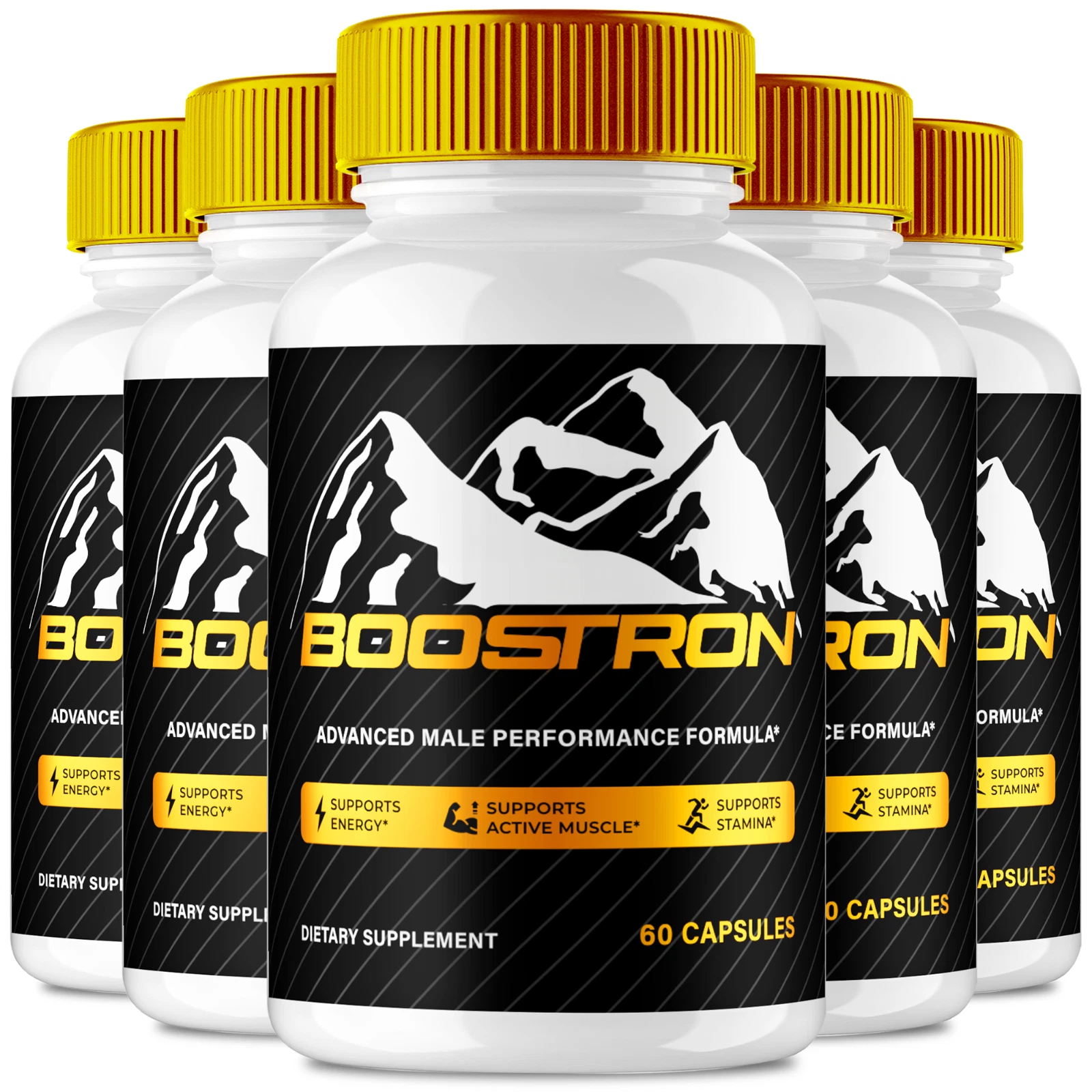 (5 Pack) Boostron Pills for Men, Advanced Formula Male Health Support Capsules