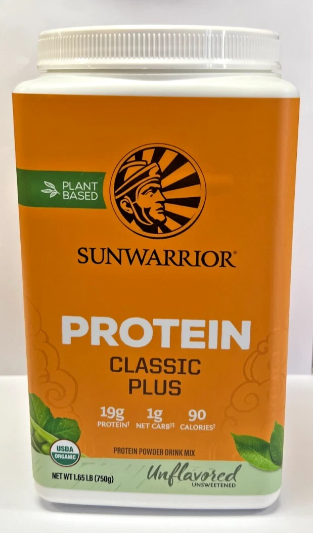 Sunwarrior Protein Unflavored, 19g Protein 90 calories per scoop, EXP 02/27