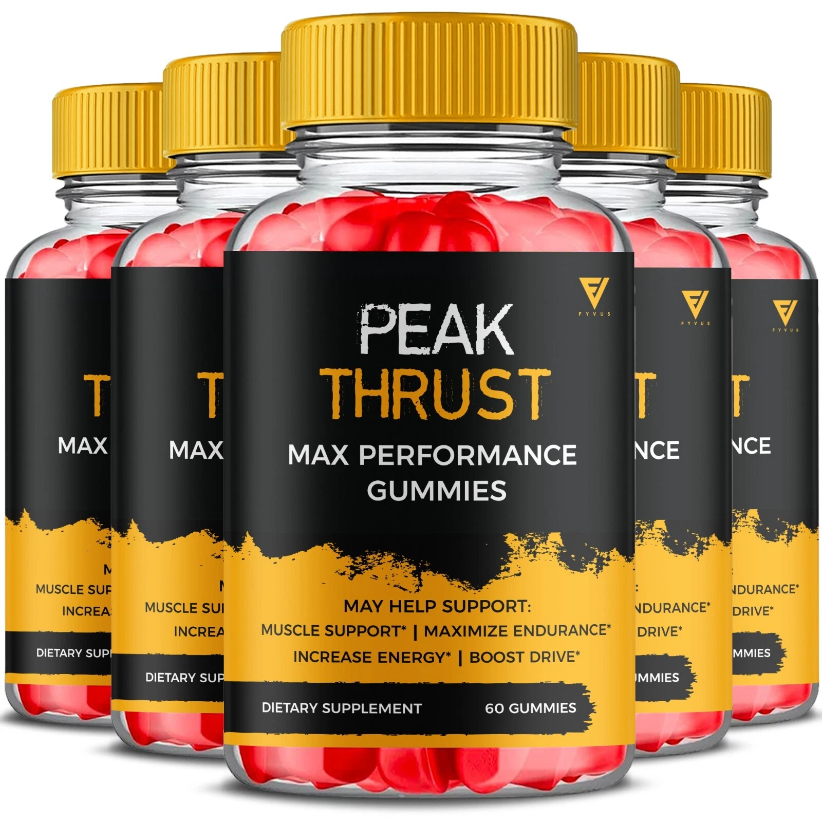 (5 Pack) Peak Thrust Gummies PeakThrust Performance Supplement (300 Gummies)