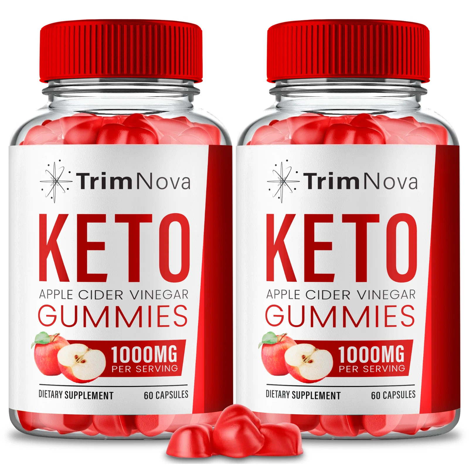 (2 Pack) TrimNova Keto ACV Gummies, Trim Nova Advanced Weight Loss Management