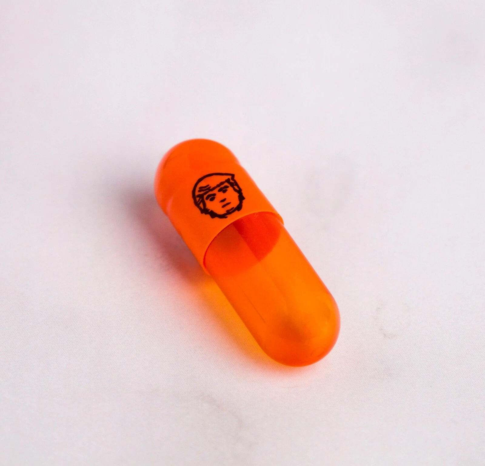 1000 x Empty Gelatin Capsules Size 0 Joined - Orange Trump Head caps