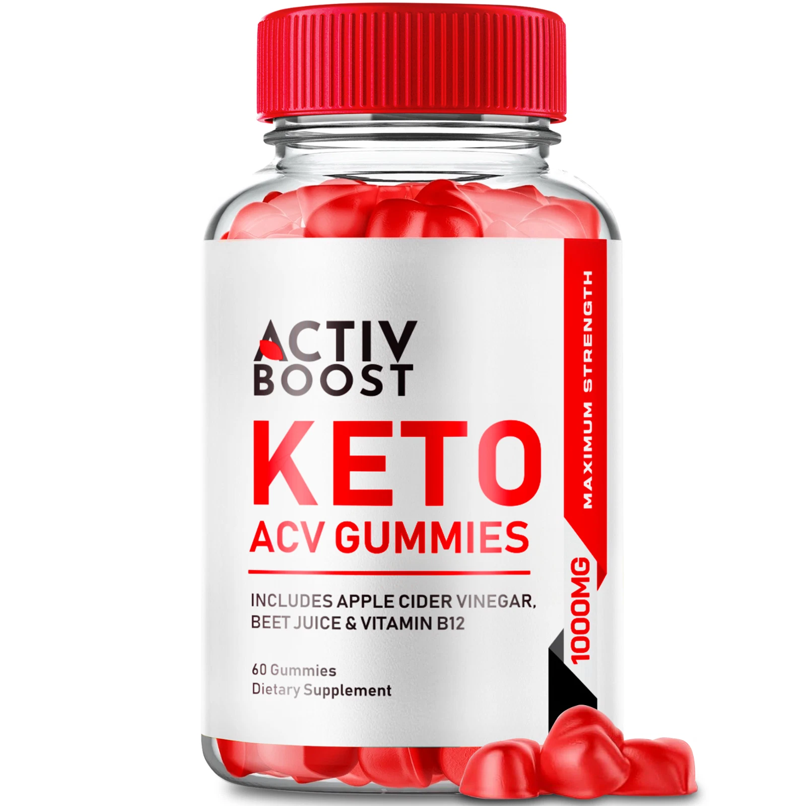 Activ Boost Keto ACV Gummies for Weight Loss, Fat Burn, and Energy (60 Gummies)