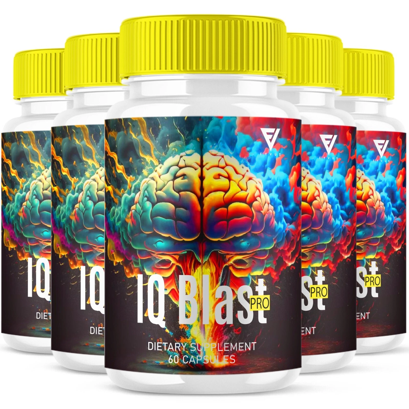 (5 Pack) IQ Blast Pro Brain Pills IQ BlastPro Memory Supplement (180 Capsules)