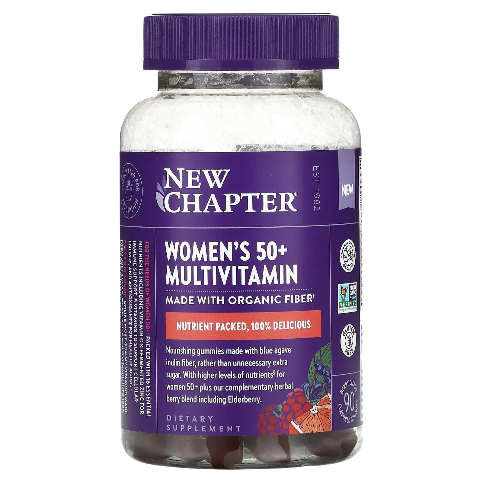 2 X New Chapter, Women's 50+ Multivitamin, Berry Citrus, 90 Gummies