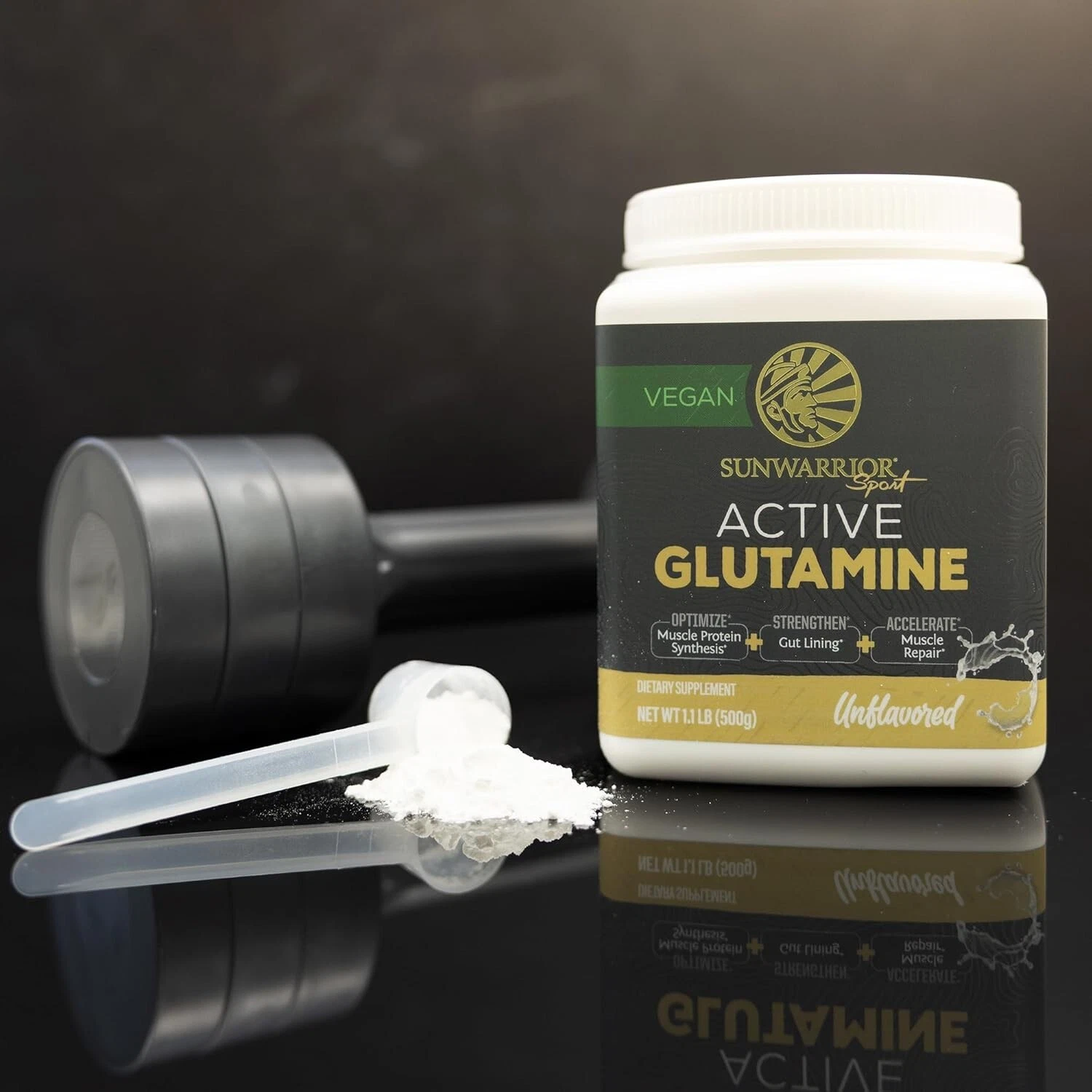 Sunwarrior Active Glutamine Powder for Muscle Recovery Post Workout Unflavored
