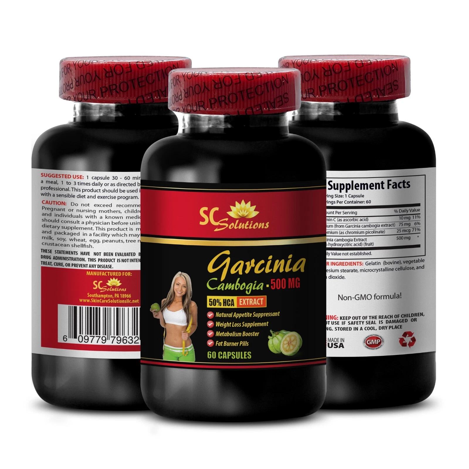 Plant-Based Support - GARCINIA CAMBOGIA EXTRACT - Fitness Goals 1 Bottle 60 Caps